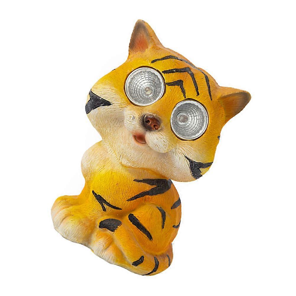 Solar Powered Lawn Light, Decorative Tiger Statue Ornament for Garden, Unique Outdoor Decoration Design