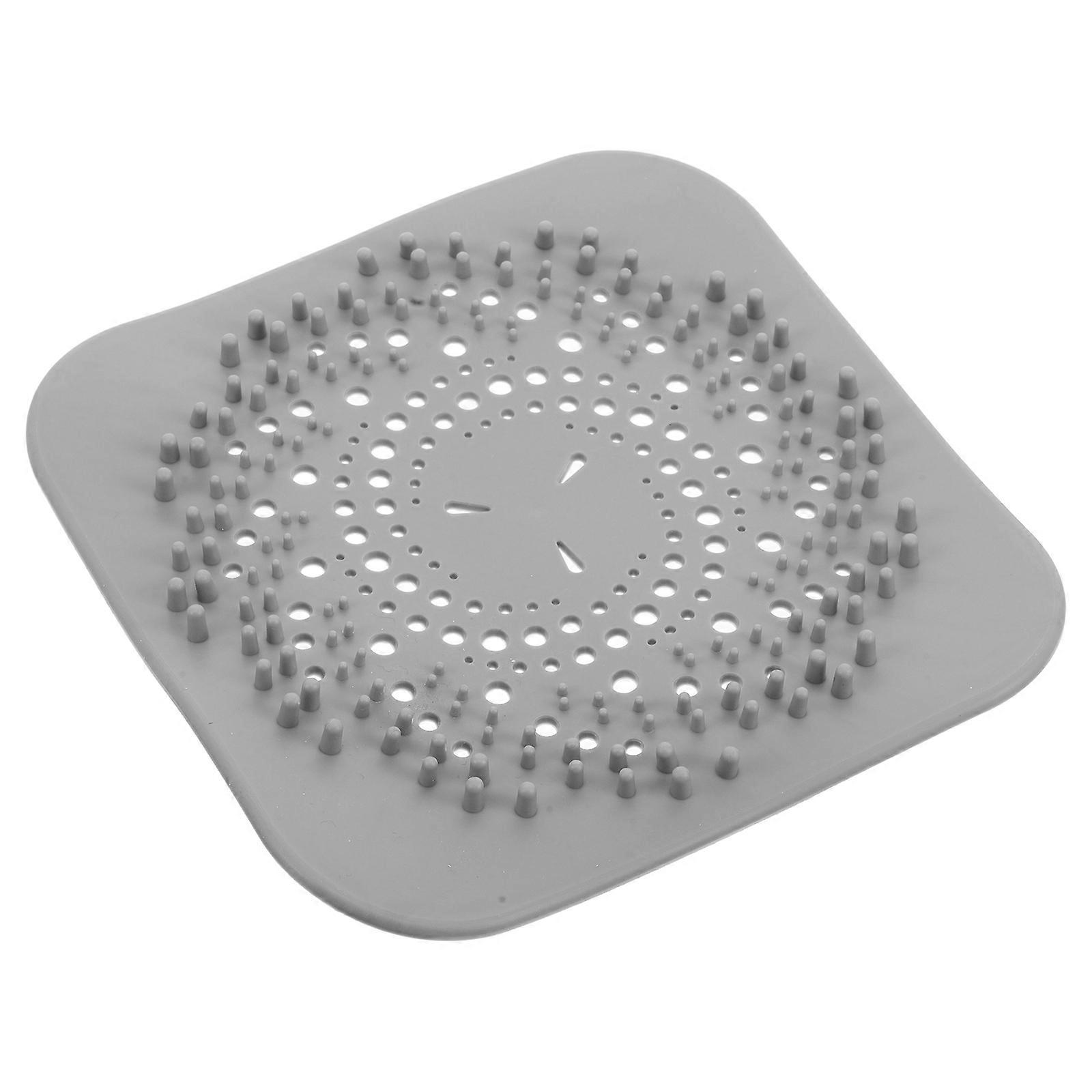 Bathroom Tub Hair Catcher Silicone Anti-Clogging Drain Cover Kitchen Sink Washbasin Bathtub Odor Prevention Square Minimalist Design 1Pack