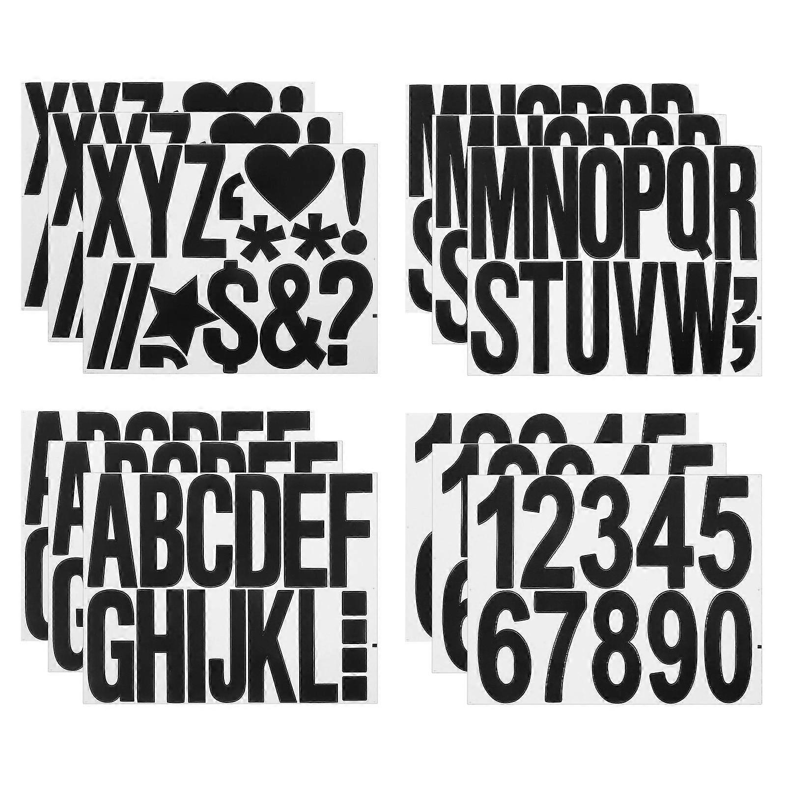 Black Adhesive Stickers for Decor Versatile PVC Labels with High Adhesion 12 Sheets