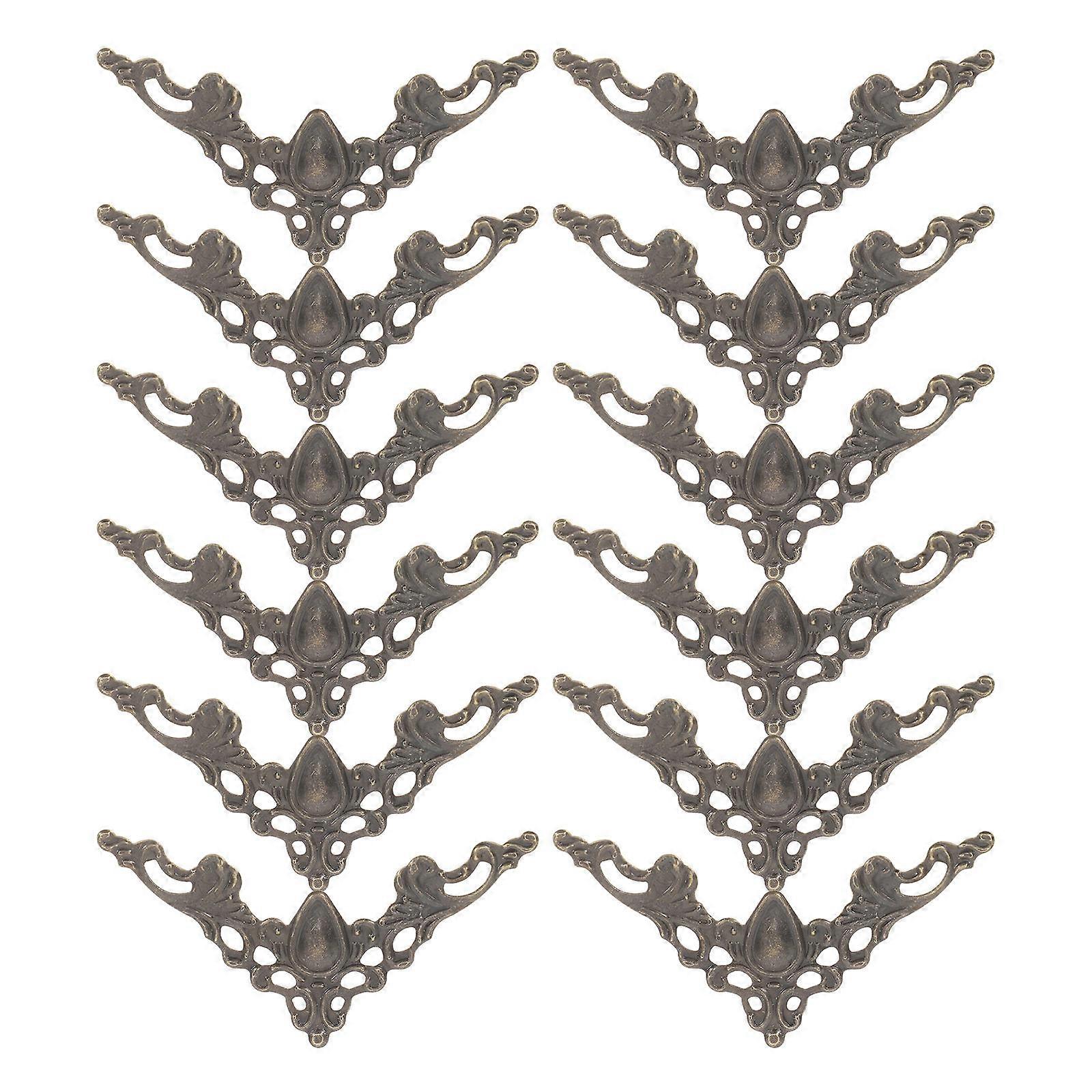 12pcs Vintage Iron Corner Protectors for Menus, Books, Photo Frames & Furniture – Durable Edge Guards to Shield from Damage and Enhance Style