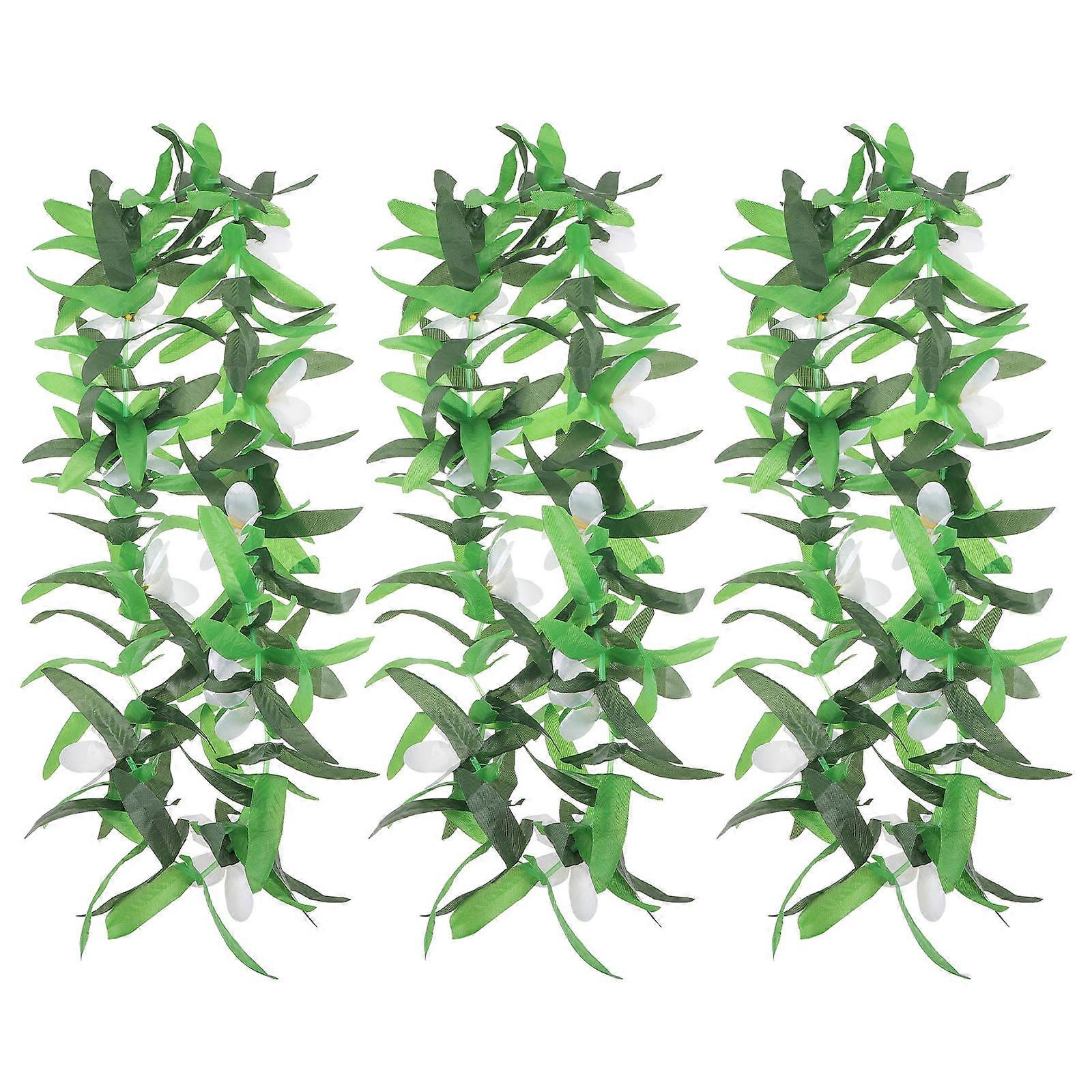 Hawaii Lei Tropical Flower Lei Hawaiian Party Decorations Multi Color 55x10cm Circular Shape 3Pcs