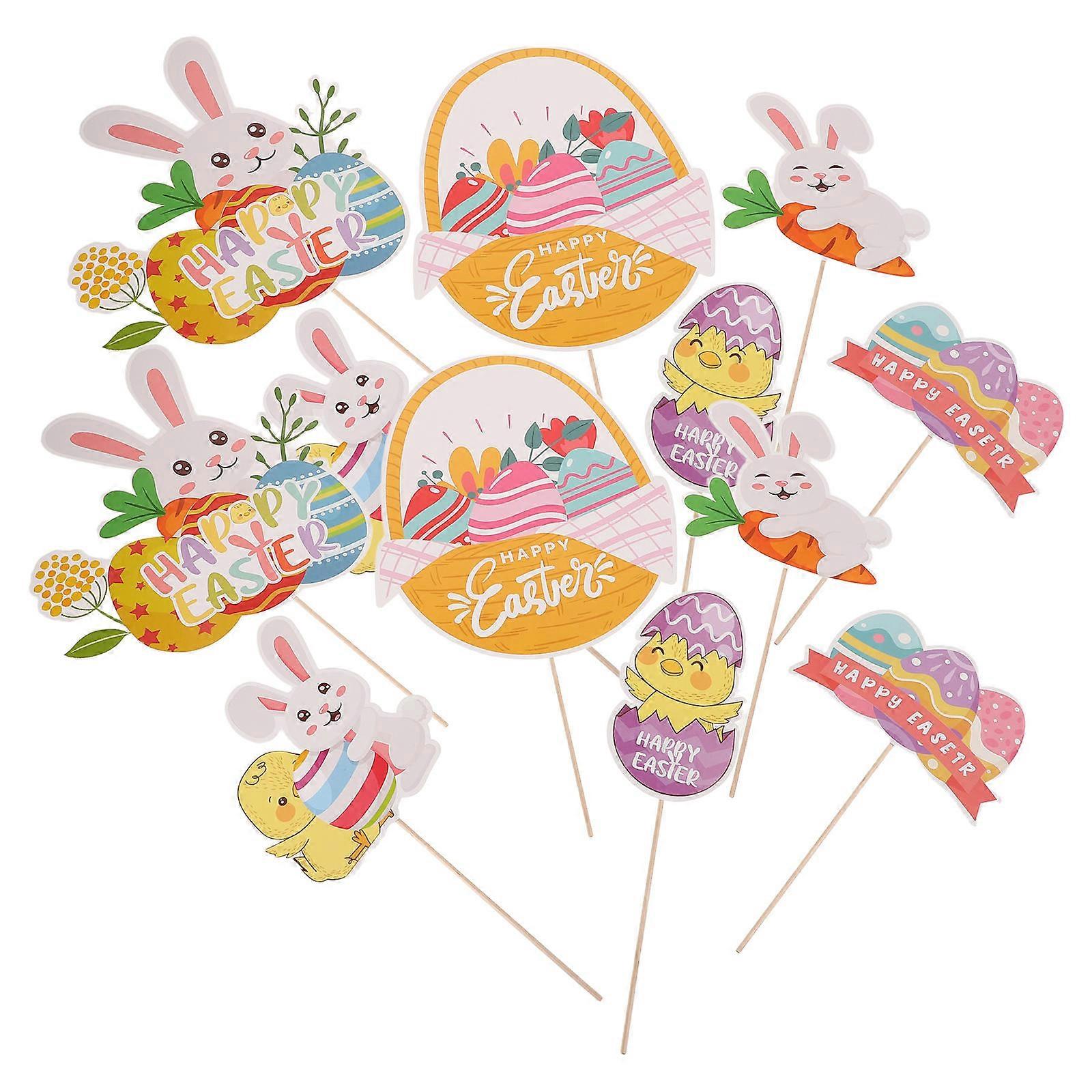Easter Vase Decorative Picks Unique Design for Party 20Pcs Set with Egg Rabbit