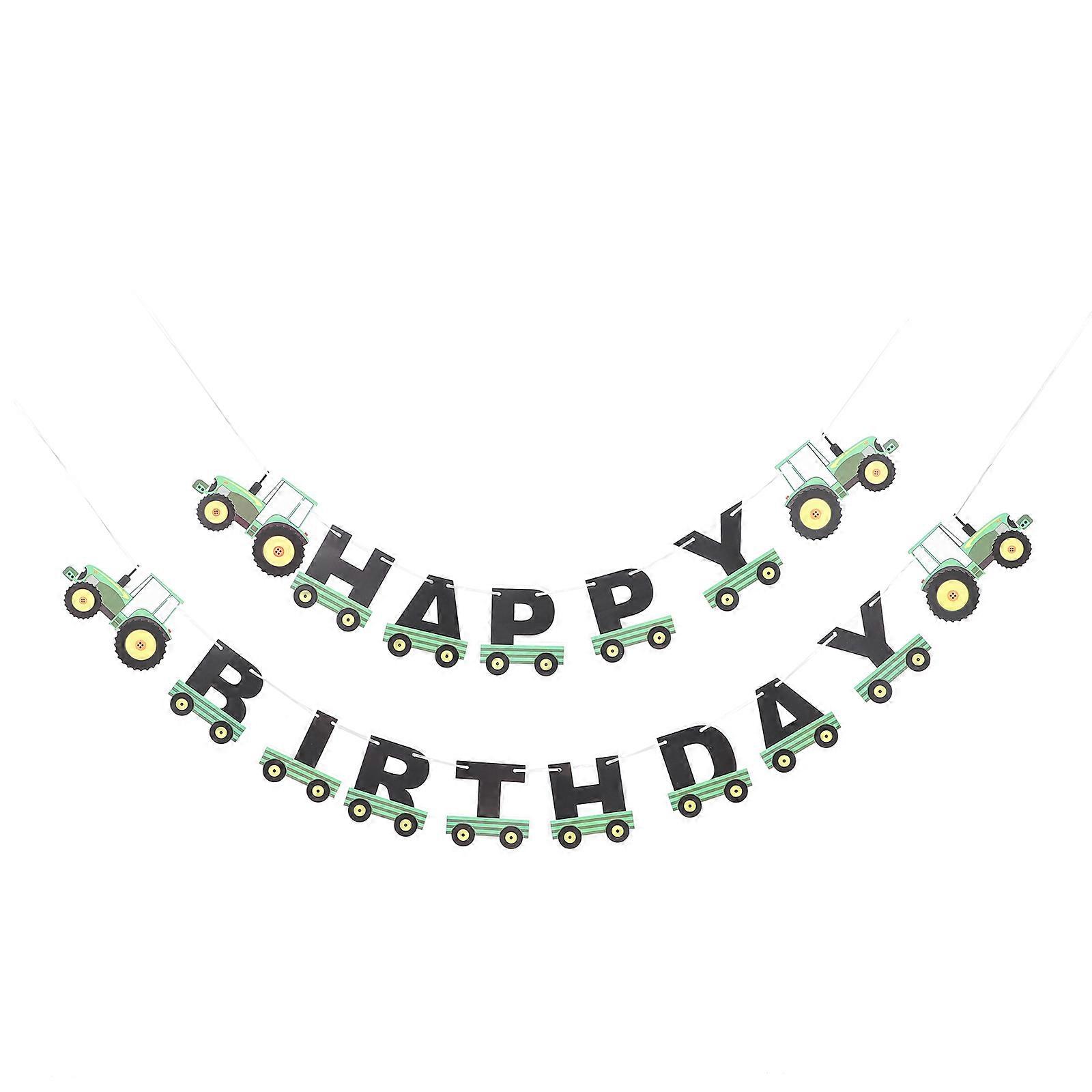 Tractor Birthday Backdrop Garland Bunting for Photoshoot 1Set