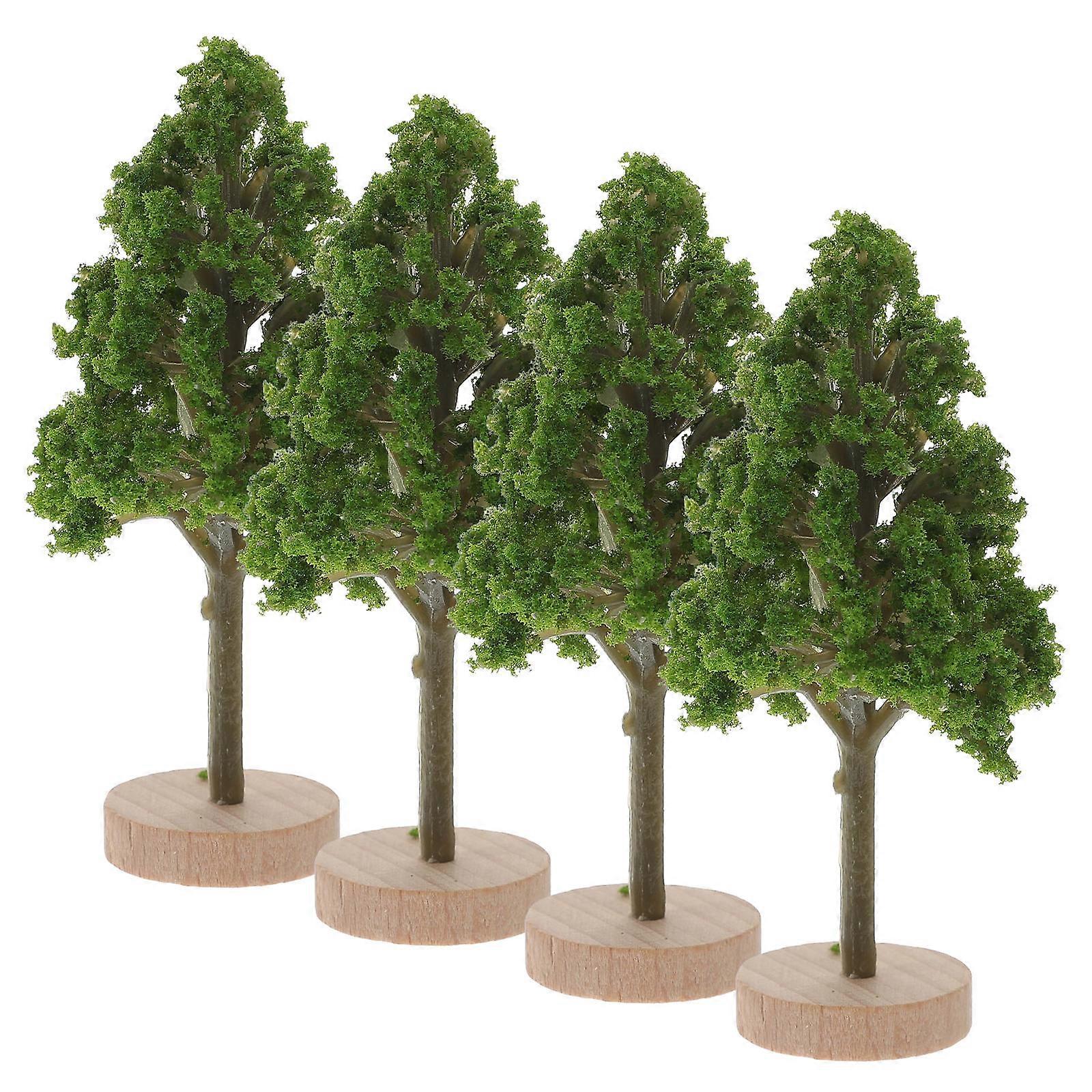 4pcs Miniature Street Trees for Sand Table Landscape, Artificial Tree Decor for DIY Scenery, Compatible with Model Train Layouts