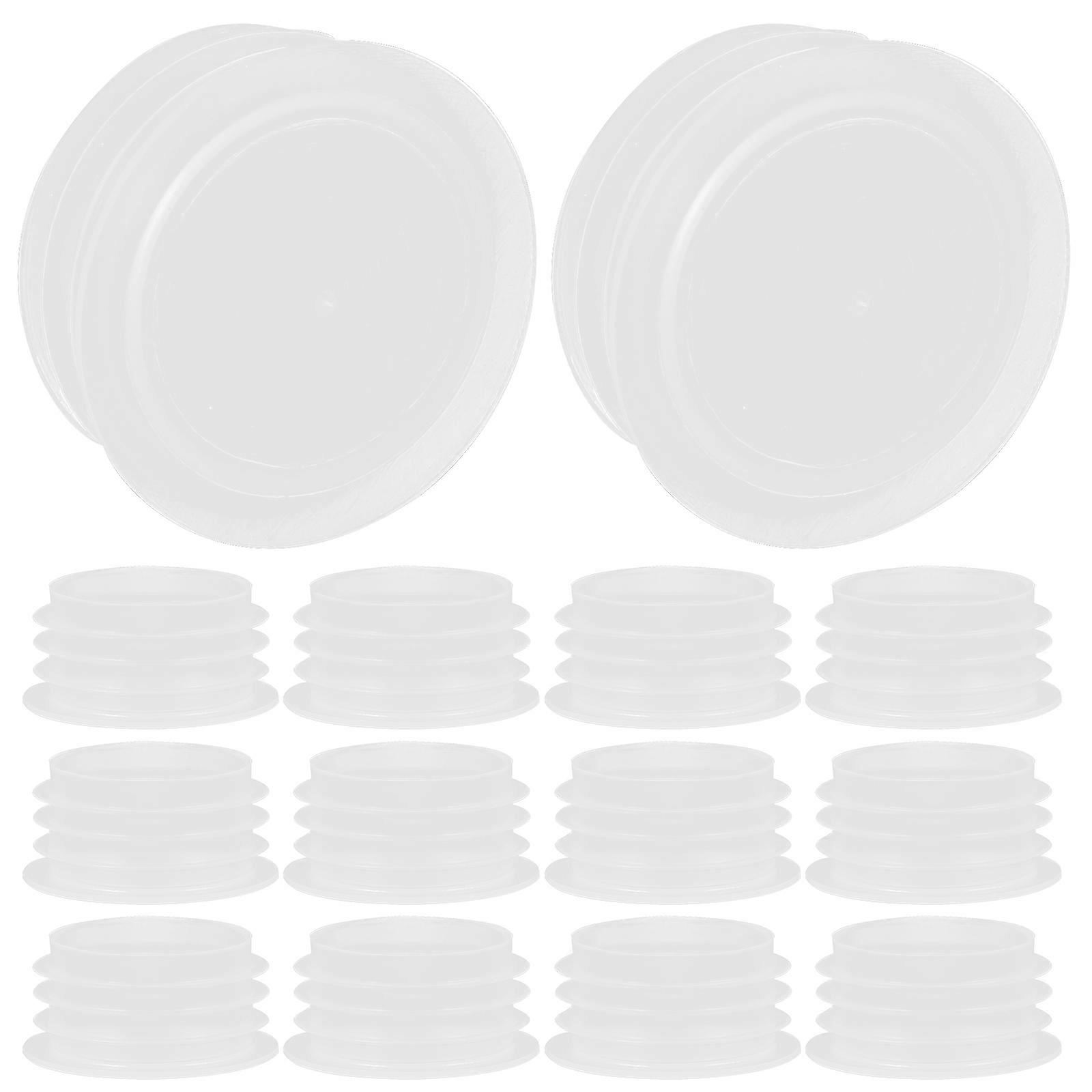 Tubing End Cap Circular Hole Caps For And Laboratory Bottles PE Material 100Pcs