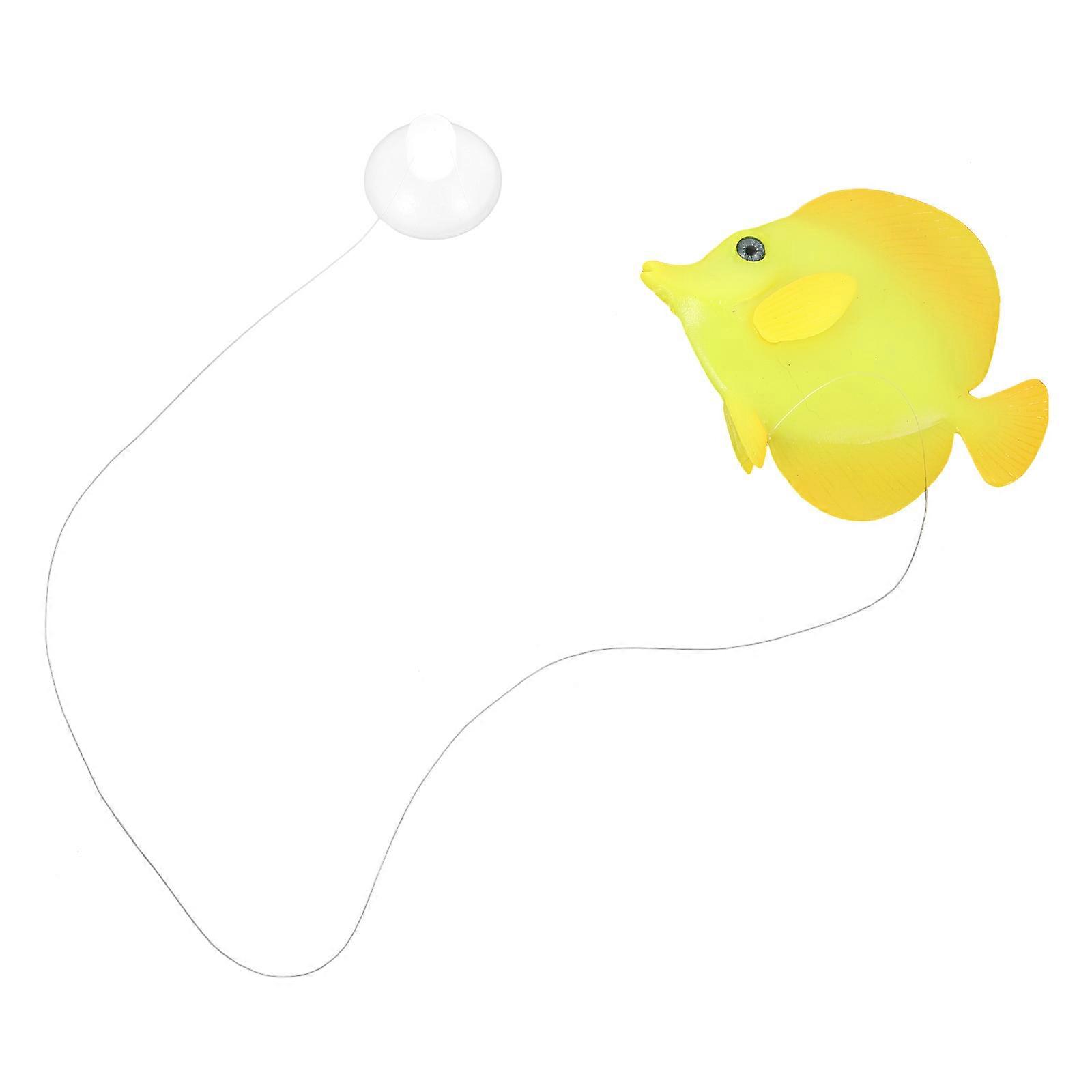 Fake Fish Aquarium Decoration Realistic Design Yellow 7X8.5CM 1Pcs
