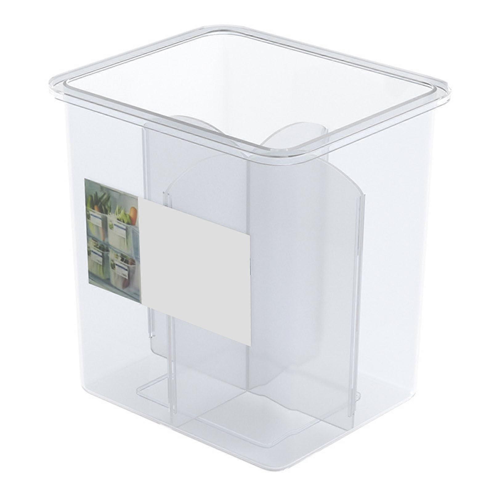 Fridge Side Door Storage Box Clear Plastic 4 Compartments Organiser for Fridge Food Preservation Slim Construction Space Saving Container Ref: 9480