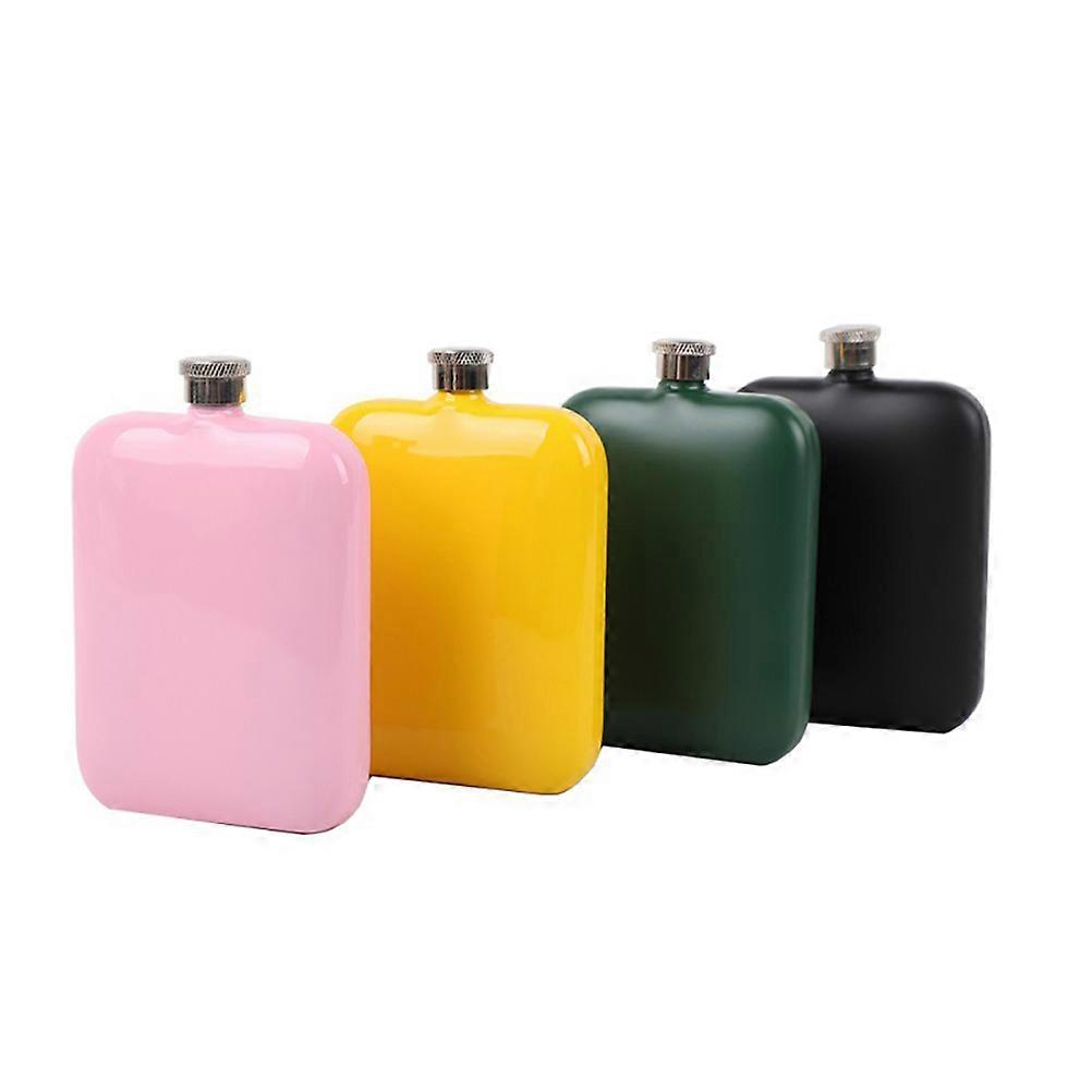 Stainless Steel Flask Portable Square Hip Flask for Hiking Traveling Men 1Set
