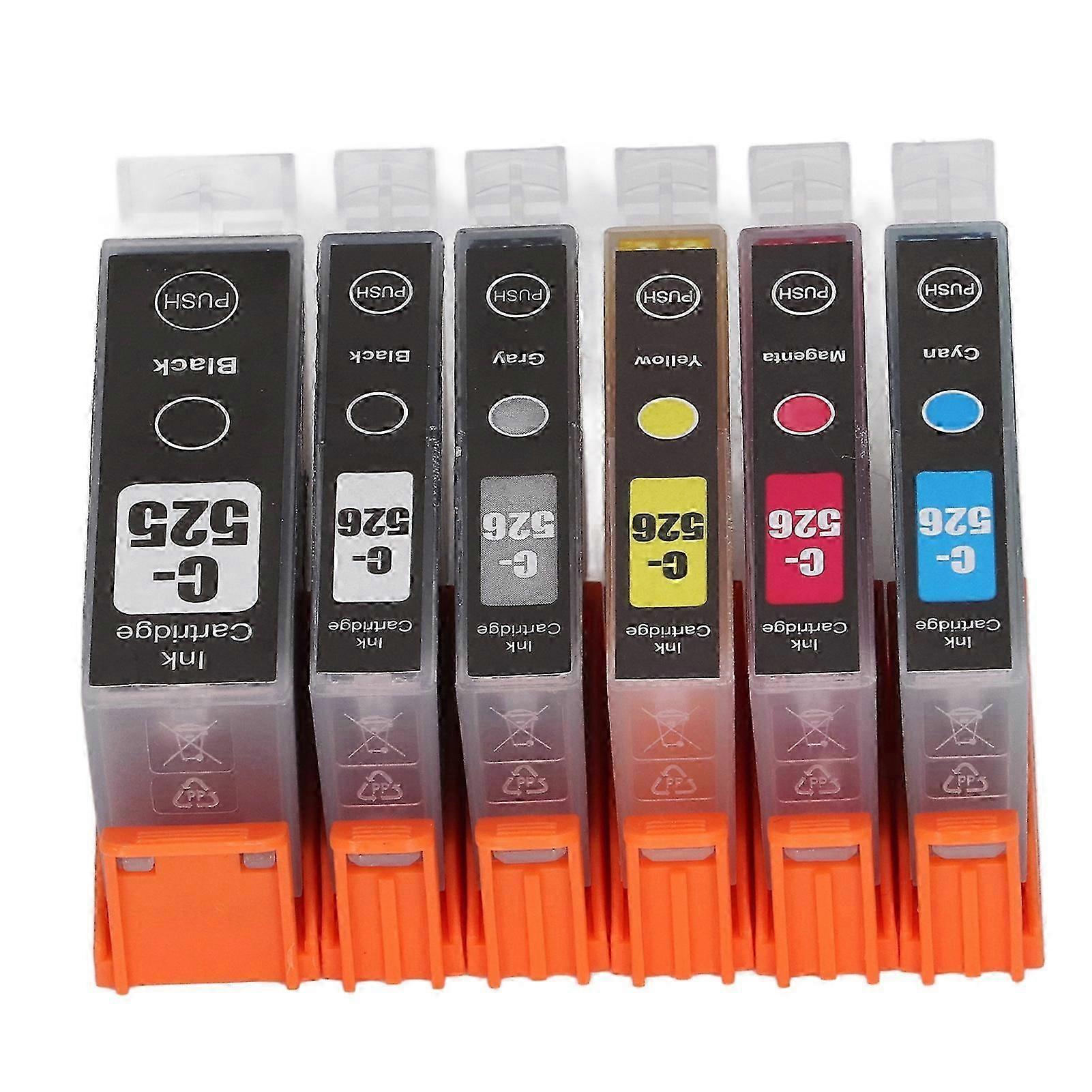 Ink Cartridge Large Capacity Clear Printing Cartridge Combo Pack for PIXMA IP4850 IP4950 IX6550 6 Colors BK BK C M Y GY