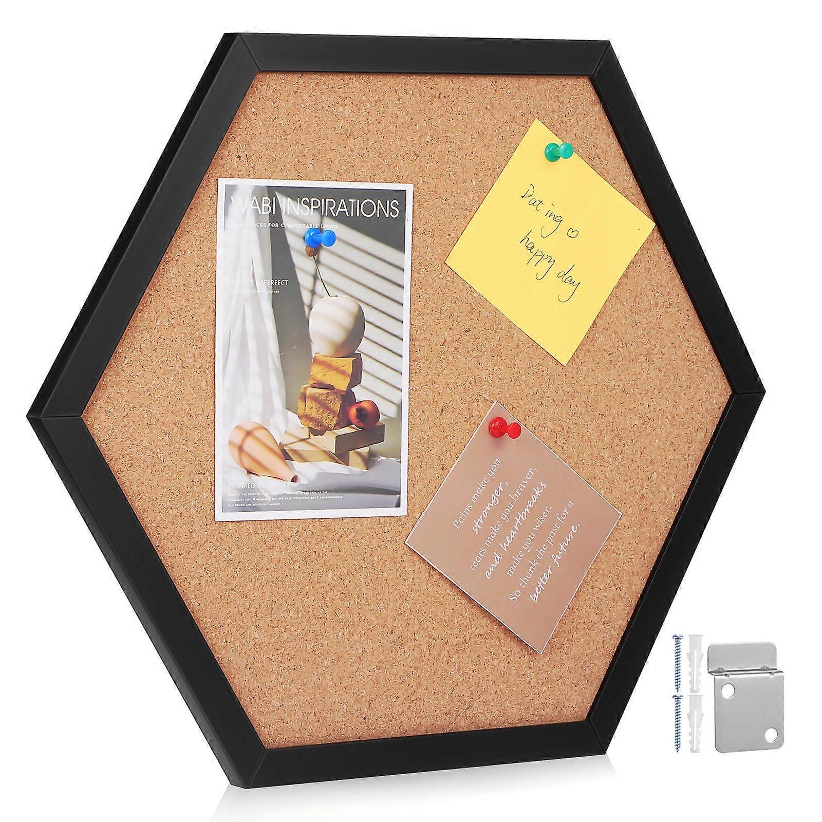 Hexagon Cork Board Set   Photo Display, Bulletin & Tack Board for Pictures & Notes