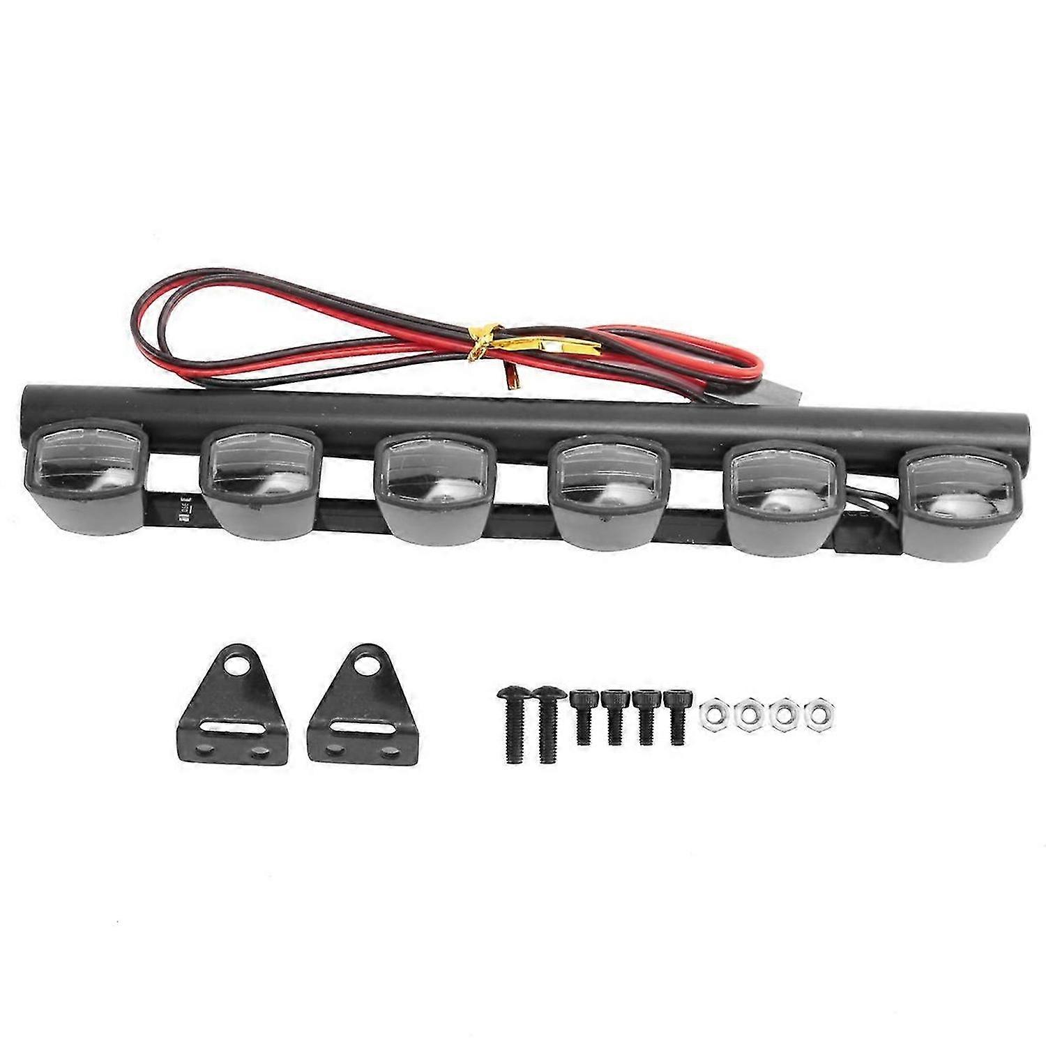 طقم شريط إضاءة سيارة RC مكون من 6 مصابيح LED وهيكل وسقف لسيارة RC Crawler بمقياس 1/10 وملحقات شاحنة