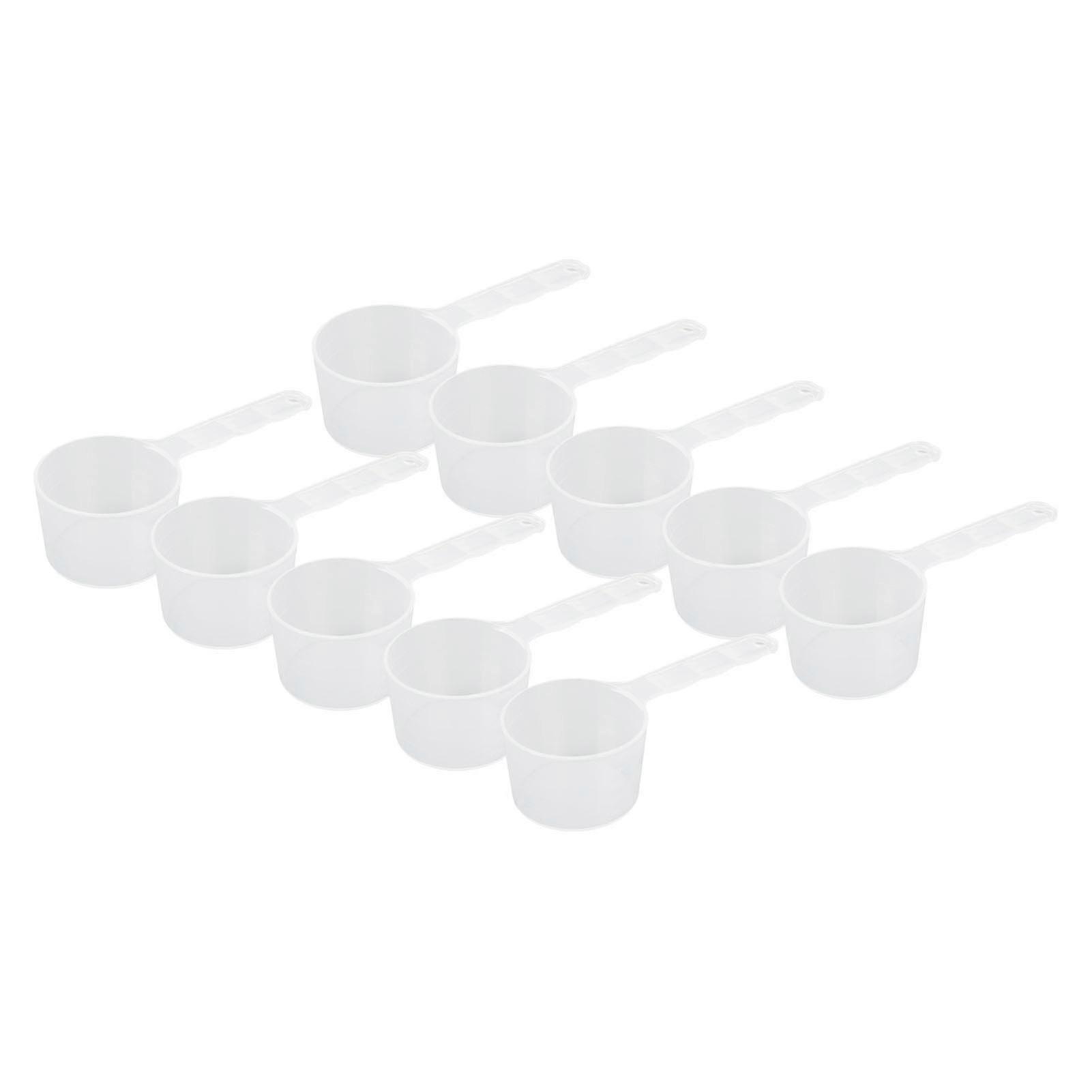 10pcs Transparent Plastic Measuring Scoops with Long Handle and Scale for DIY