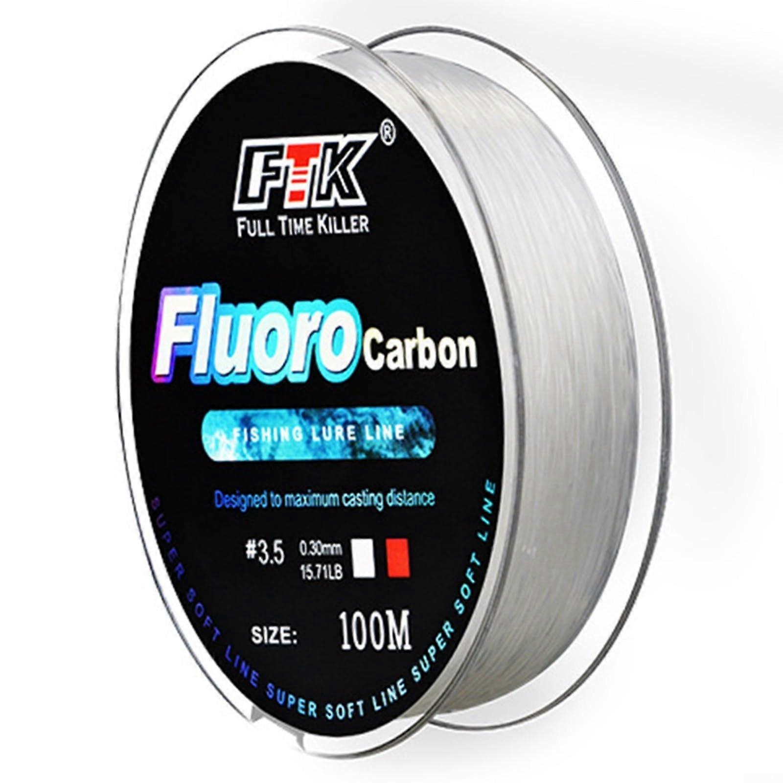 Fluorocarbon fishing line transparent abrasion resistance 7.00.45mm31.28LB white Ref: 1071