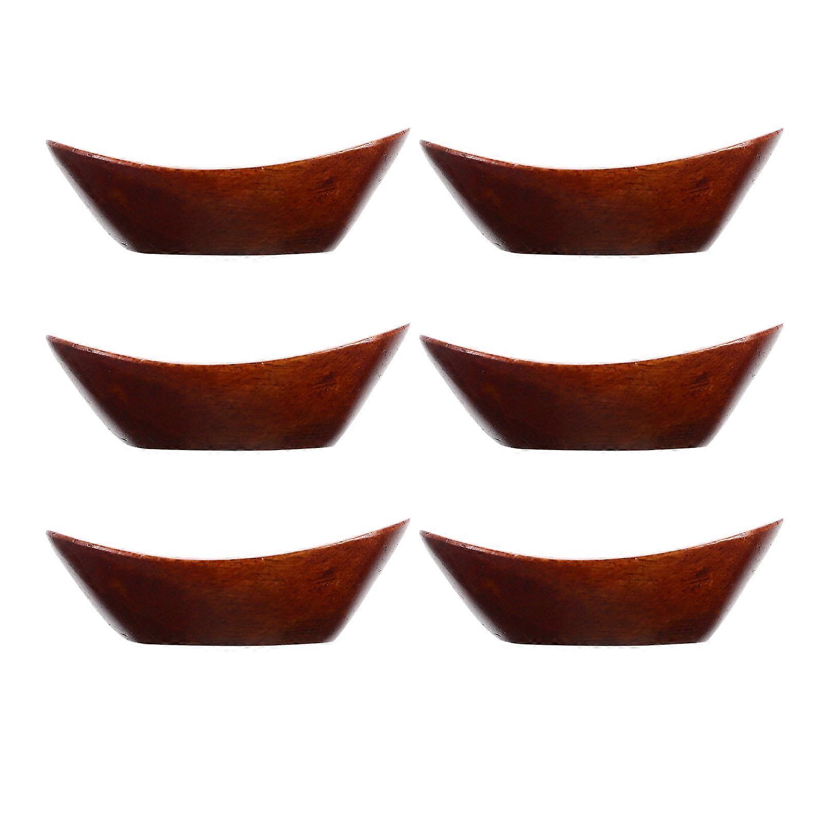 Wood Chopsticks Rest Holders Prevent Rolling Keep Table Clean Light Brown Home Use 6Pcs