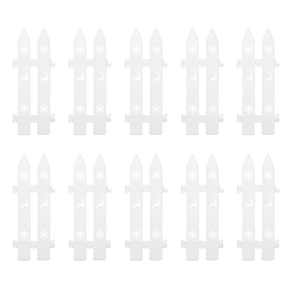 Garden Fence Border Anti-Corrosive Plastic Fences Yard Partition Balcony 30X10CM Christmas 24Pcs