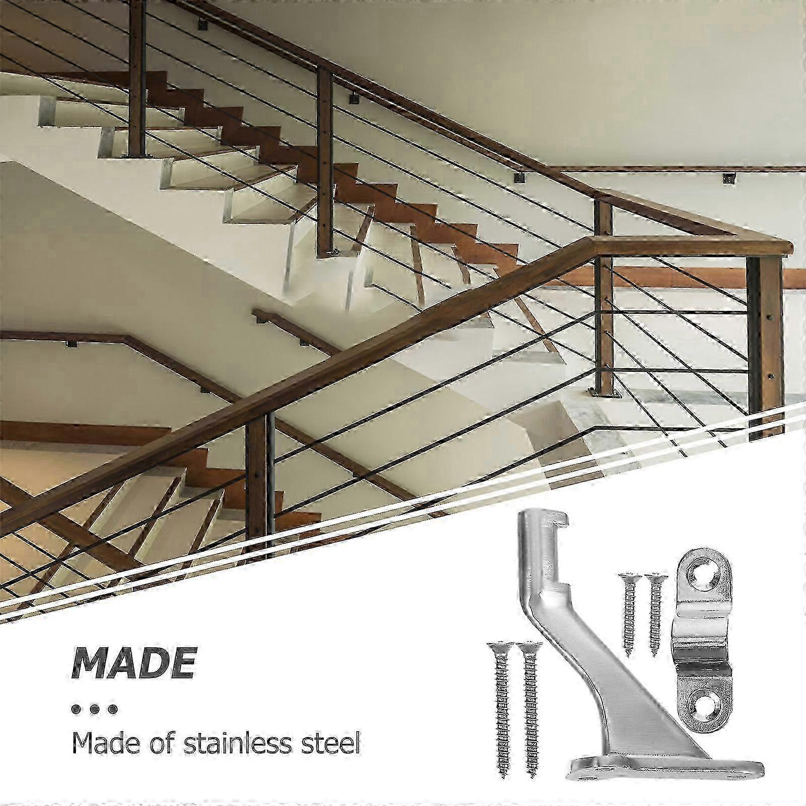 1 Set Stair Rail Bracket for Stairway Handrail and Staircase Support