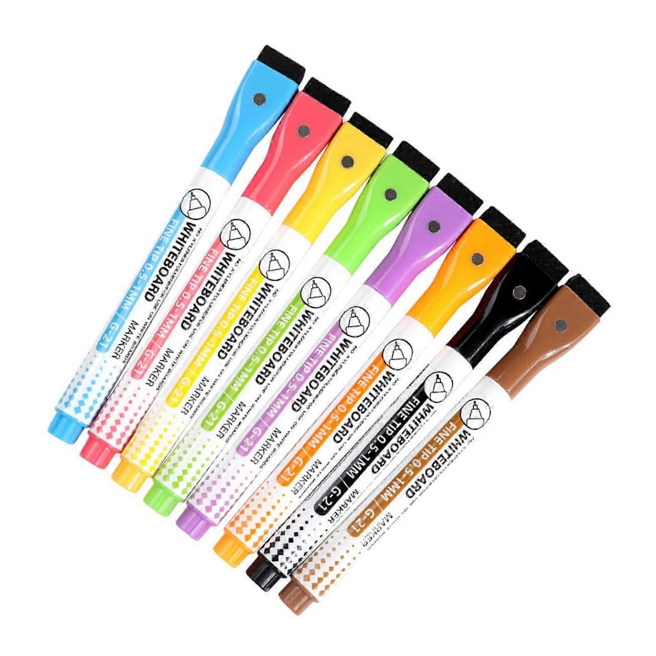 Magnetic Whiteboard Markers Set of 8, Dry Erase Markers with Eraser, Non-Toxic, Bold Color for Whiteboards