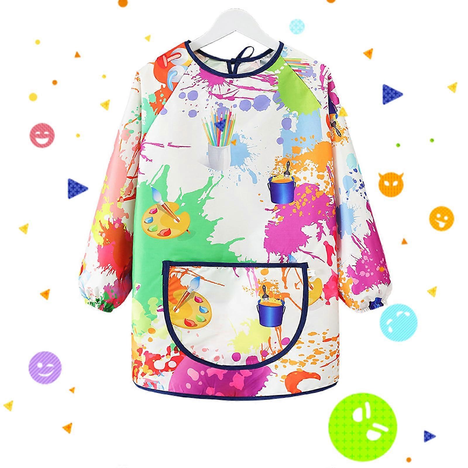 Graffiti Painting Apron with Long Sleeves and Pockets for Kids 712 Years
