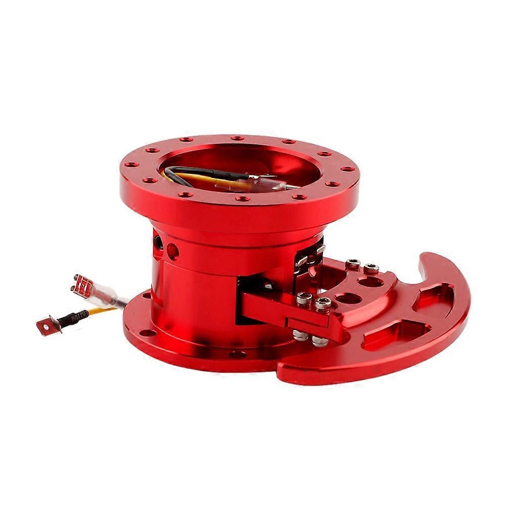 Car Steering Wheel Hub Quick Release Adapter Snap Off Kit with Screws(Red)
