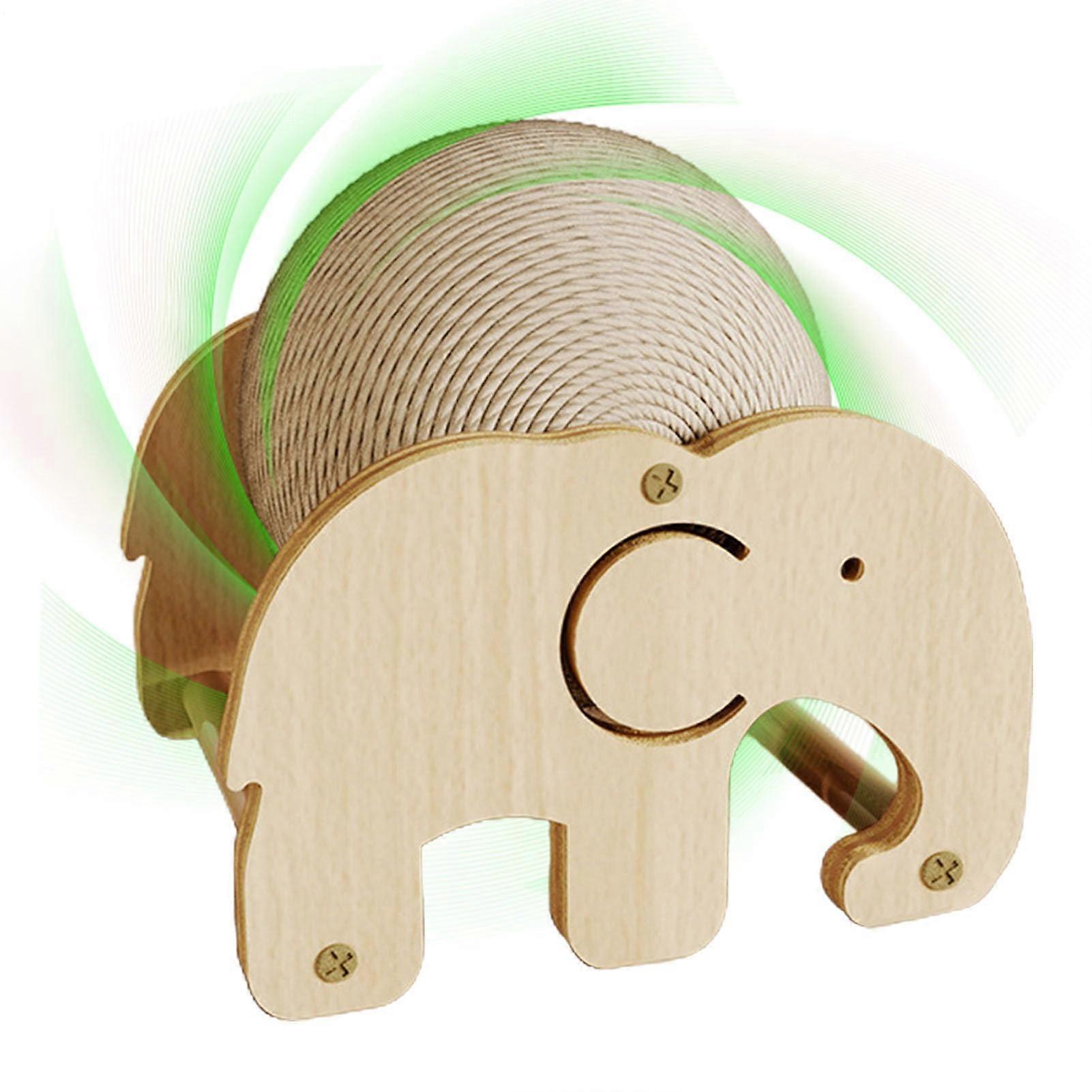 Natural Sisal Cat Scratch Ball, Durable Cat Toy, Non-Slip Furniture Accessory, Elephant Design for Indoor Cats