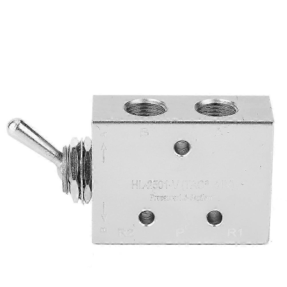 Toggle Switch Valve 2-Position 5-Way Mechanical Pneumatic Knob Switch G1/8in 1.5~8kgf/cm2 Compatible