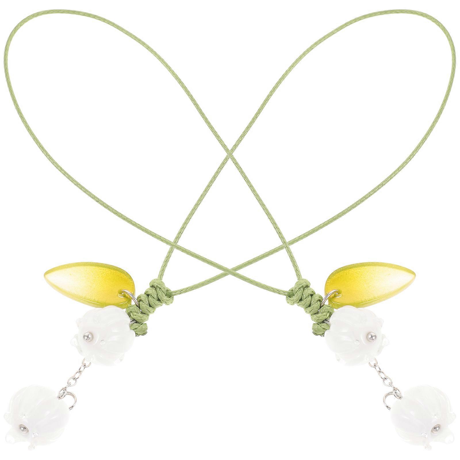 Phone Keychain Charm Cell Phone Straps Flower Shape Short Design for Travel Wax Thread Secure Hanging Items 2Pcs
