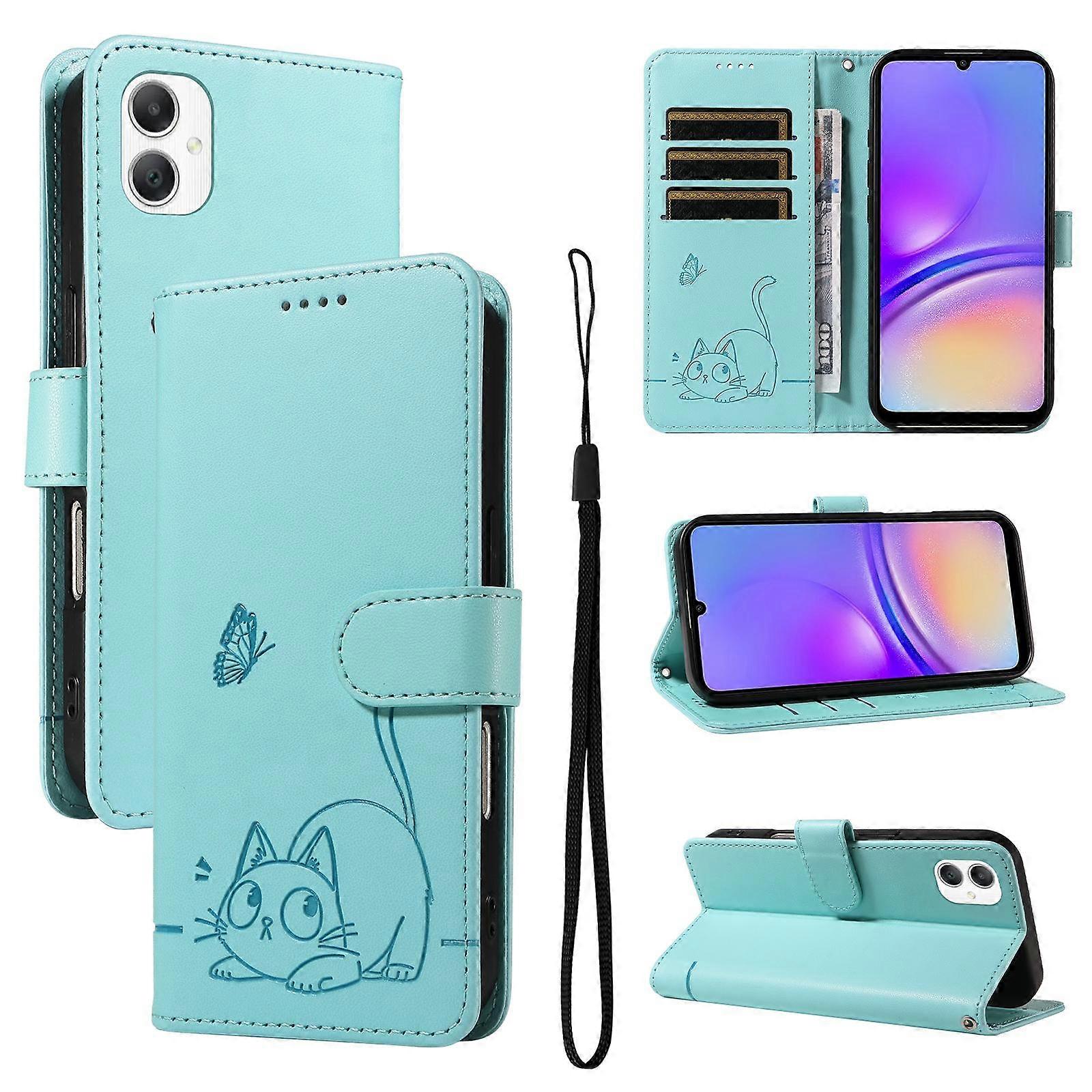Adorable Cat Embossed Pattern Flip Leather Phone Case