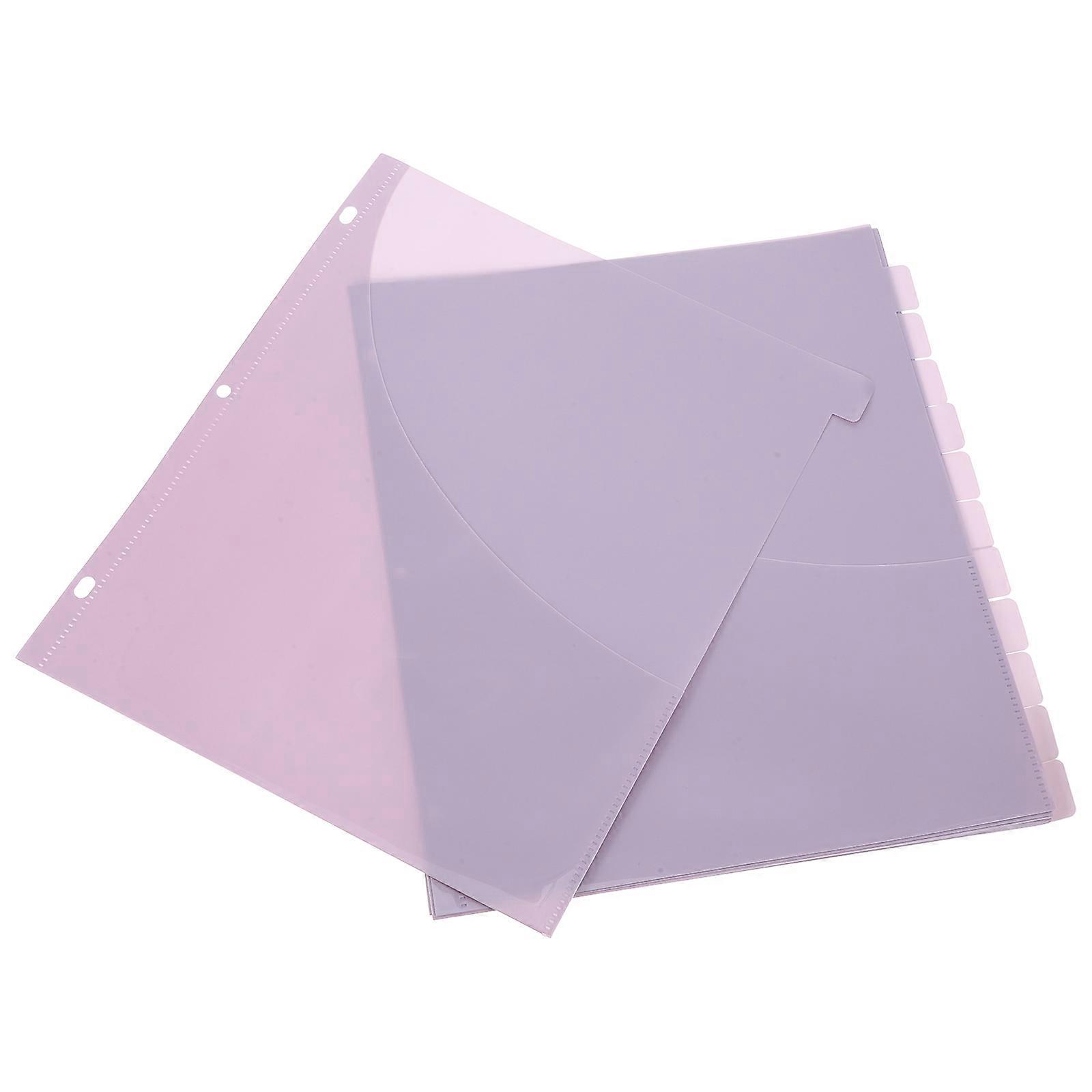 12pcs Discbound Pocket Dividers with Tabs, Purple File Folder Pockets for Office, School & Home Organization – Easy Document Management Solution