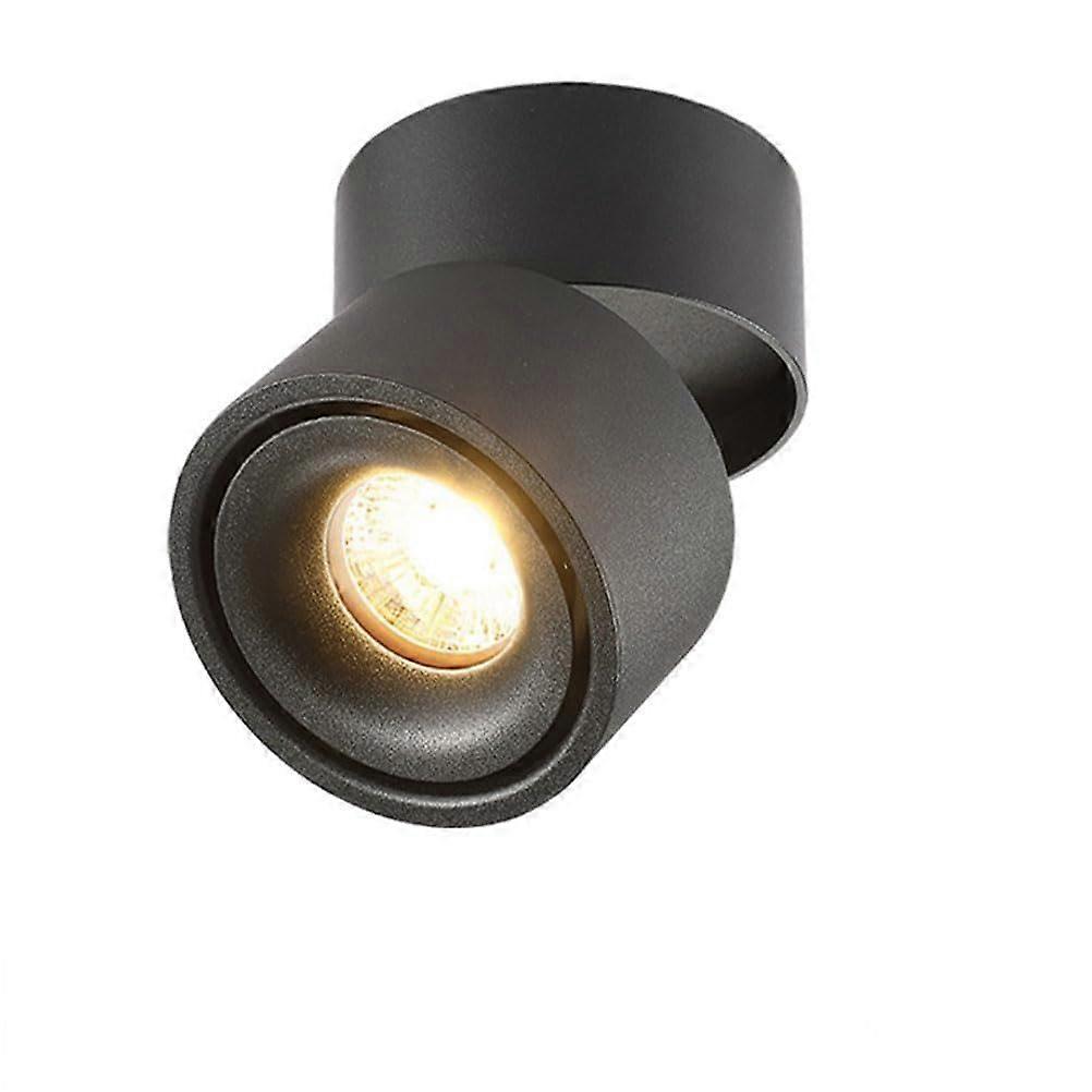 LED Indoor Wall Light 350° Rotatable 7W 3000K Warm White Black Ceiling Light