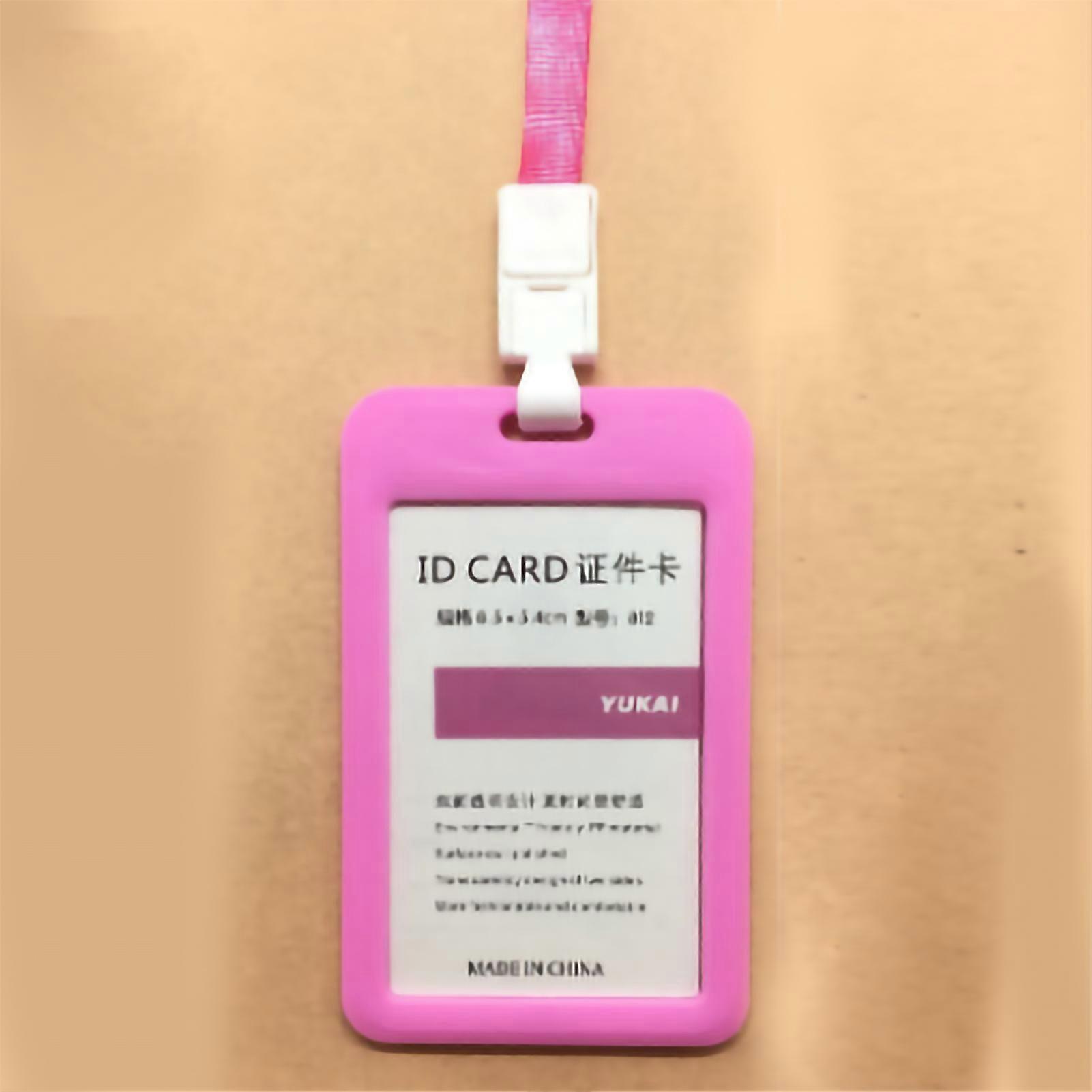 Employee Job Badge Double Sided Transparent Employee Work Student Card Badge Holder with Lanyard