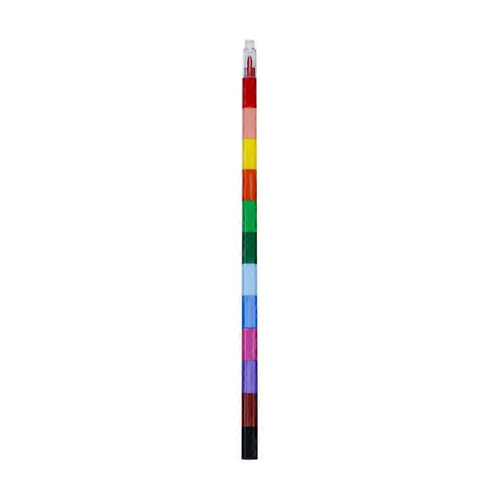12 Pcs Stackable Finger Coloring Pencils Set with Pre-Harp Nib for Children - Non-Toxic Art Supplies