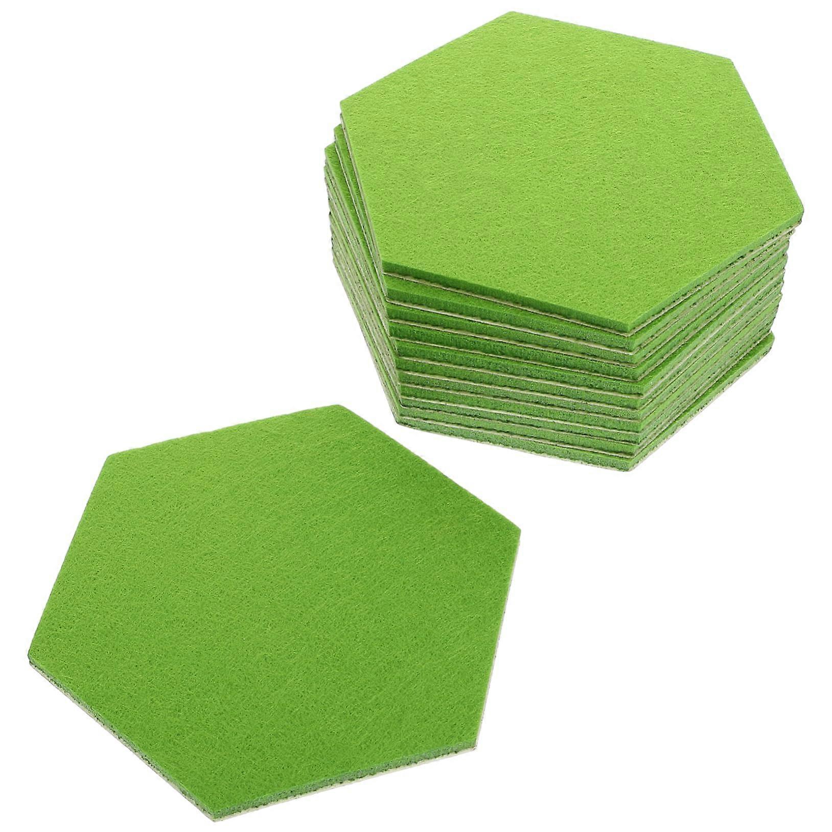 Pack of 12 Soundproof Felt Hexagonal Absorbent Panels Army Green