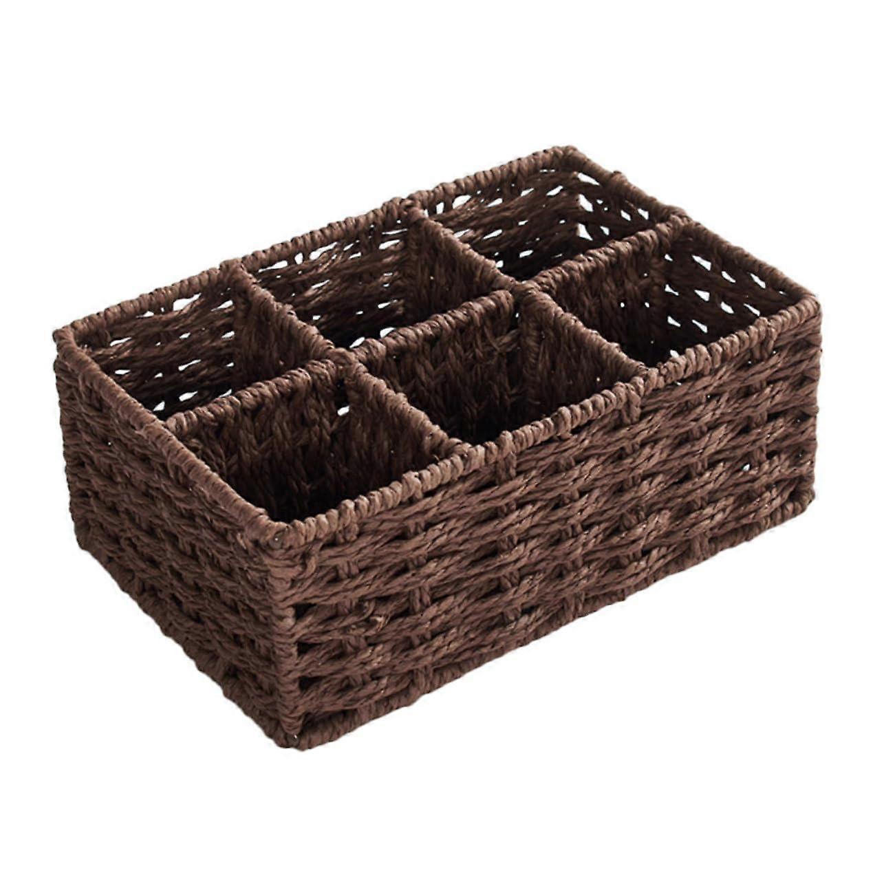 Hexagonal Grid Makeup Storage Box, Transparent Makeup Organizer Suitcase, Woven Wicker Storage Cube, Countertop Utensil Holder with Coffee Liner.