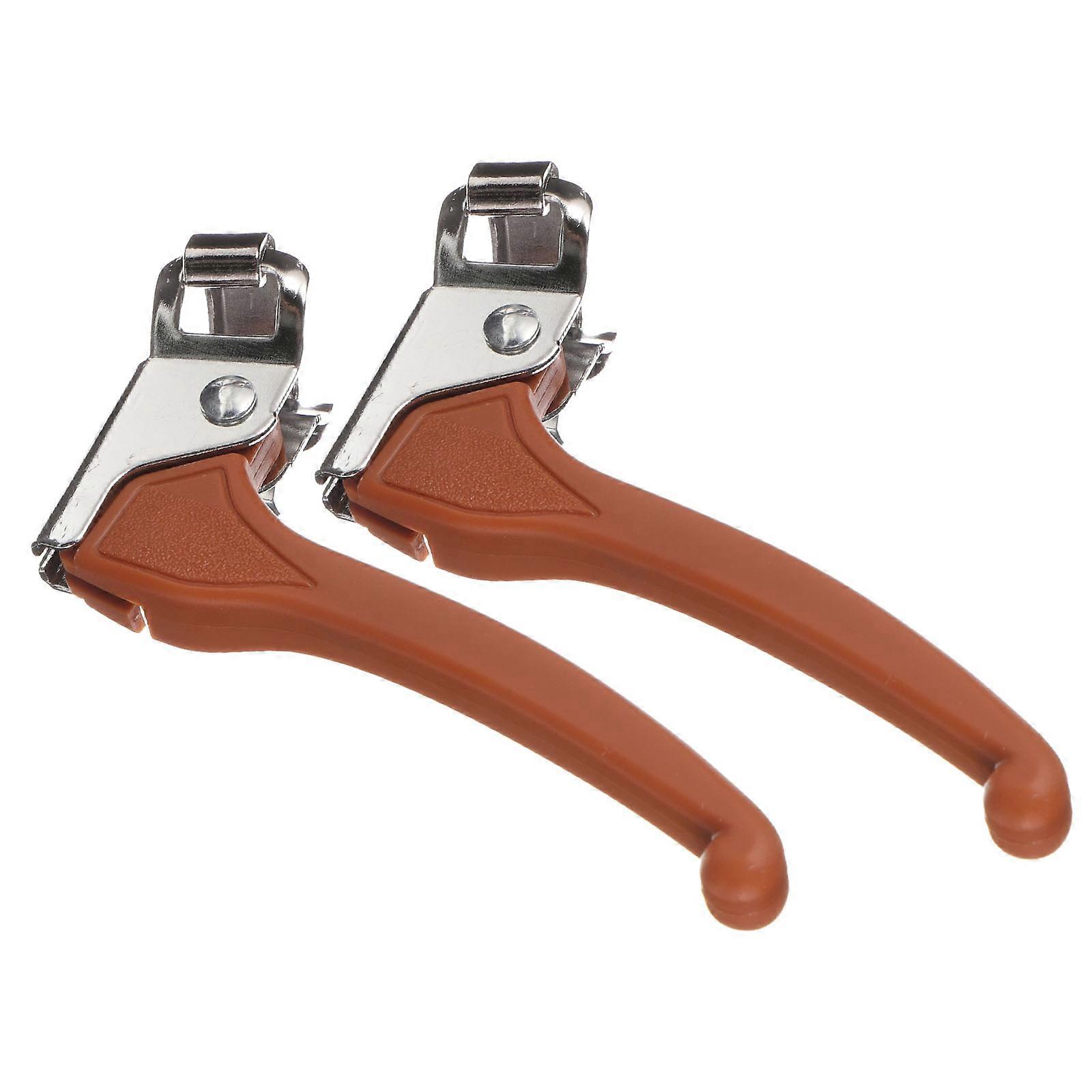 Universal Handle Front Brake Lever Aluminium Alloy For Cyclists Sleek Brown 2Pcs