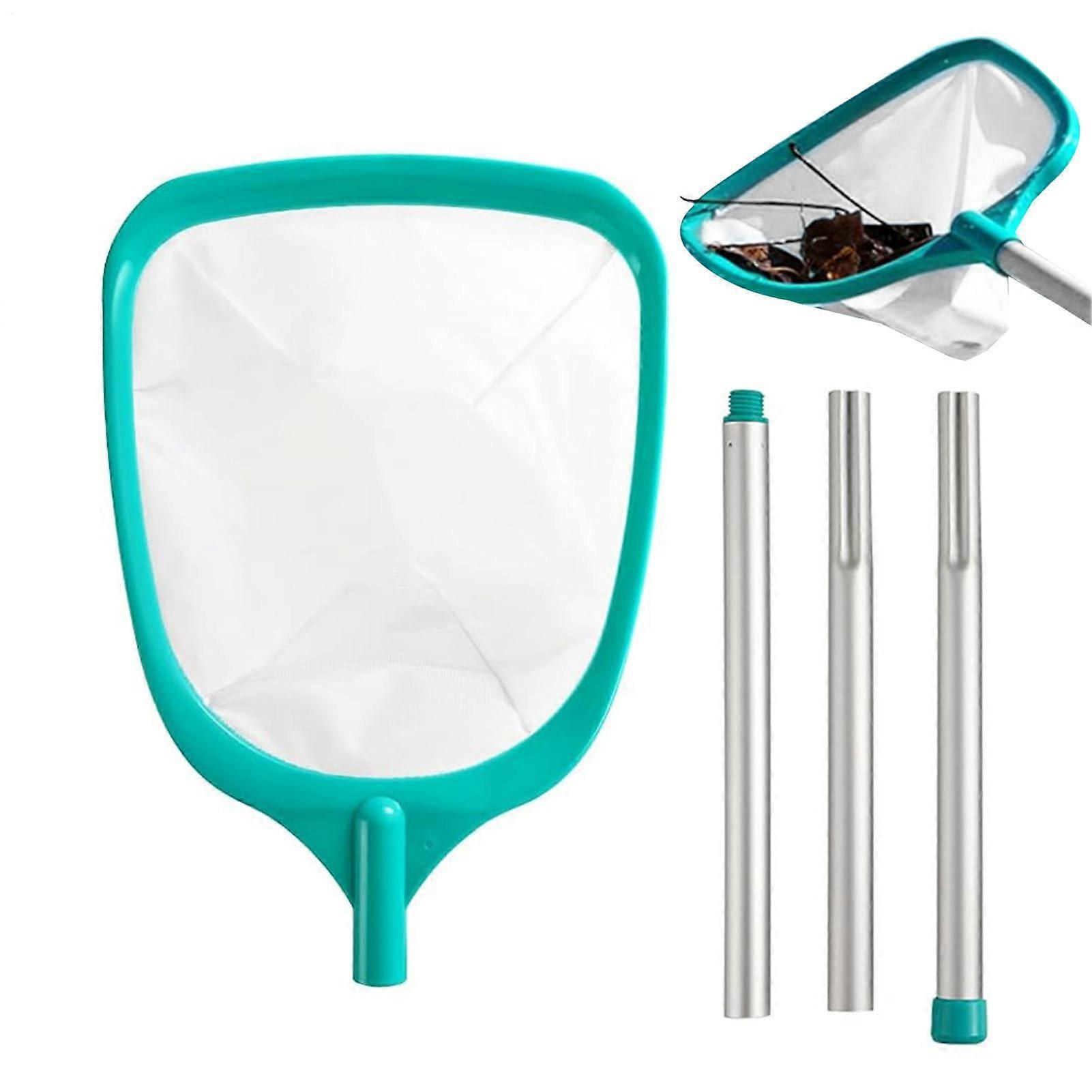 Swim Pool Leaf Skimmer Net with 3 Stainless Steel Pole Sections for Fast Cleaning Spa and Swimming Pool Maintenance