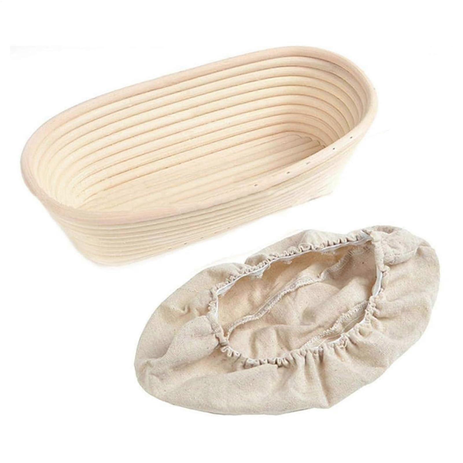 Proofing Basket Dough Rising Bowl Oval Rattan Proofing Basket with Liner for Dough Resting and Home Baking Needs