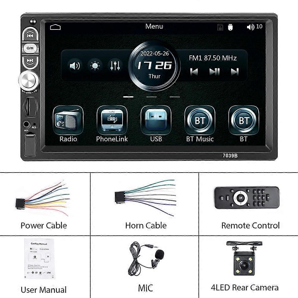 A3061 Bluetooth Player, Style: Standard+4 Lights Camera 7 Inches Standard+4 Lights Camera