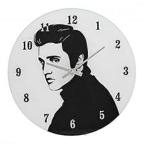 Hometime Iconic Collection Glass Wall Clock 30cm The King Of Rock & Roll