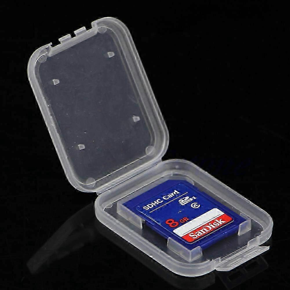 10pcs Lightweight Clear Plastic Storage Case Holder Box for Standard SD and SDHC Memory Cards