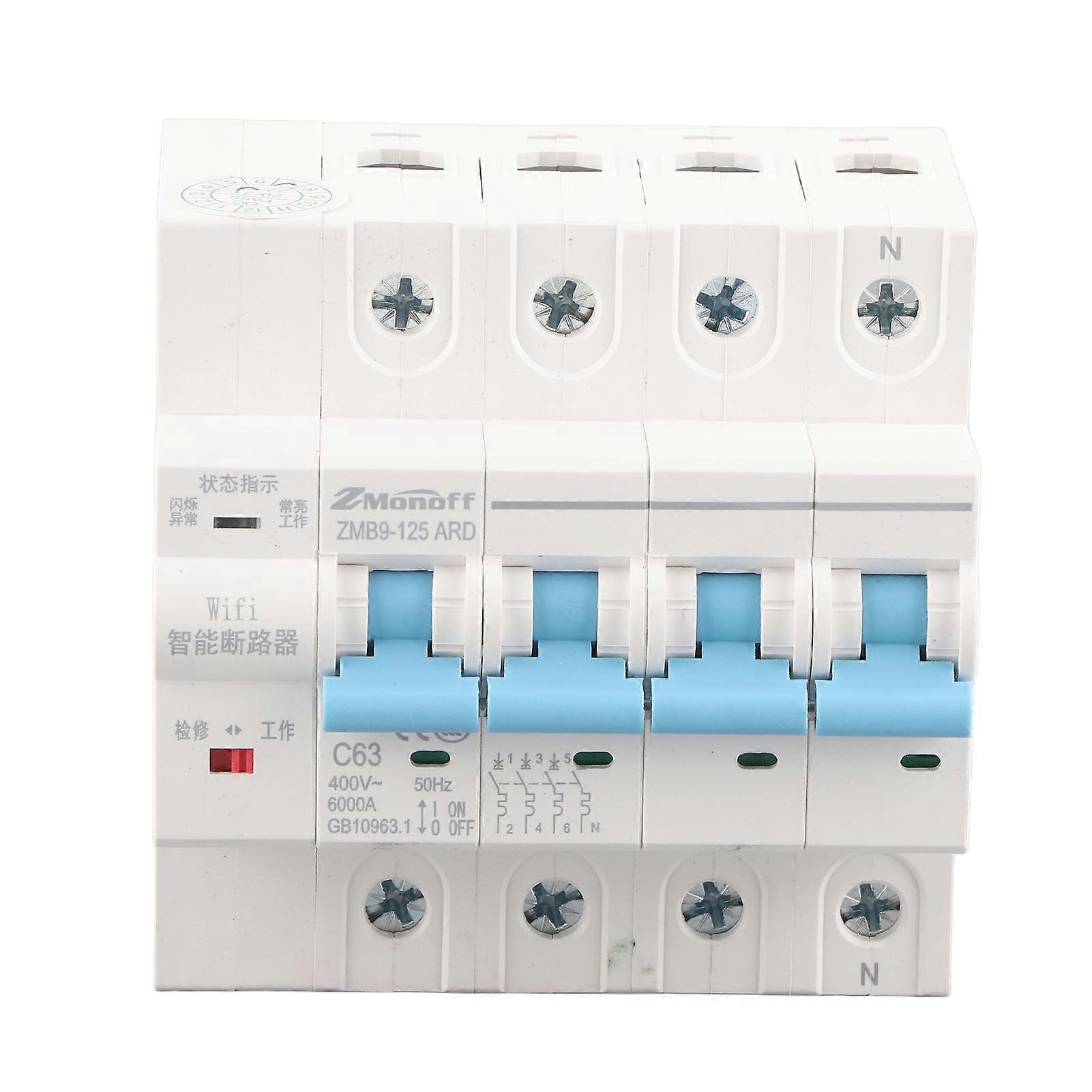 WiFi 4P Intelligent Circuit Breaker Wireless Remote Control Switch 400V63A