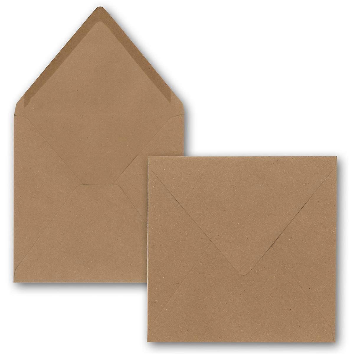 Square Envelopes, Pack of 50, Brown, 140 x 140 mm, Wet Adhesive