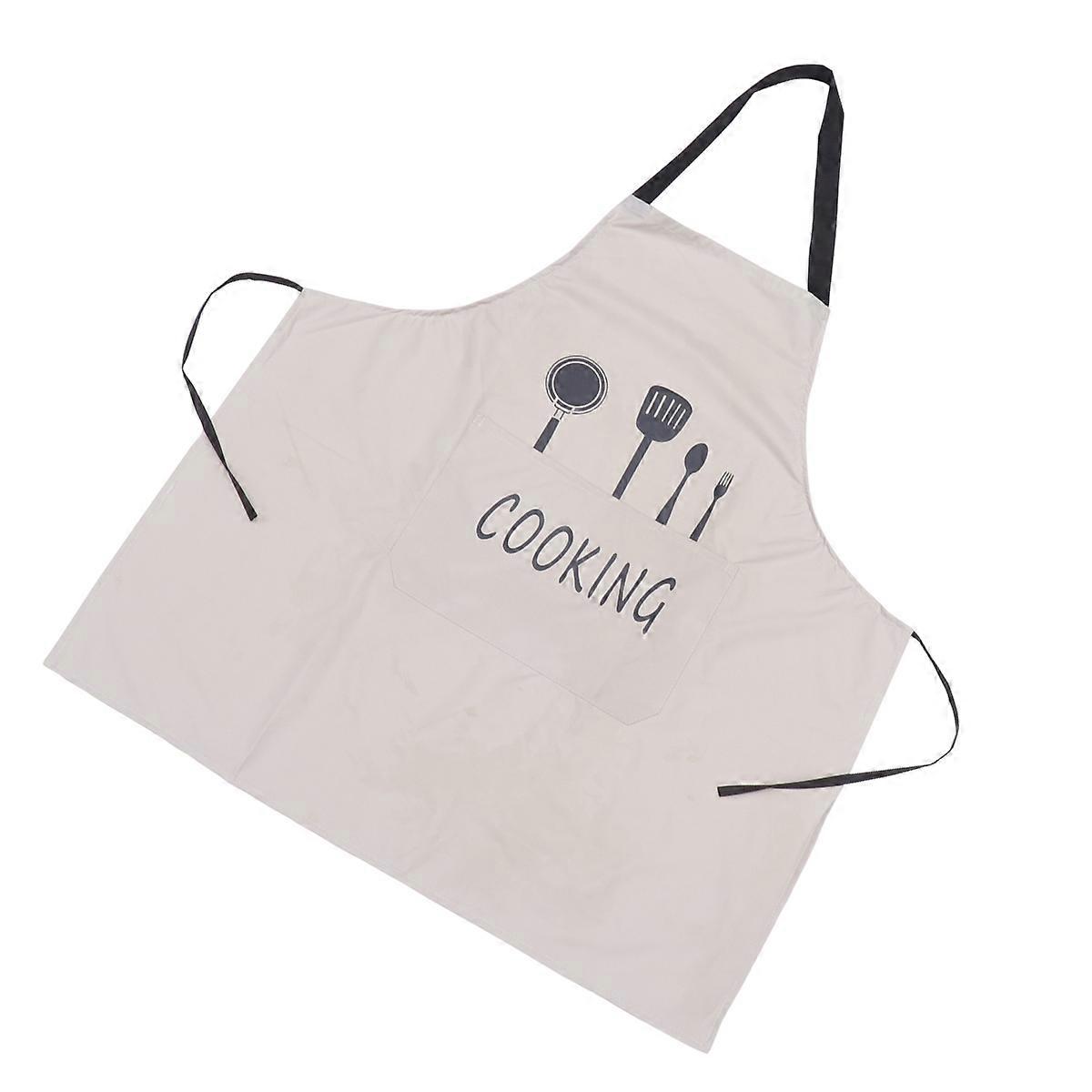 Beige Half Body Cooking Apron for Kitchen Use Adjustable Sleeveless Design Composite Material
