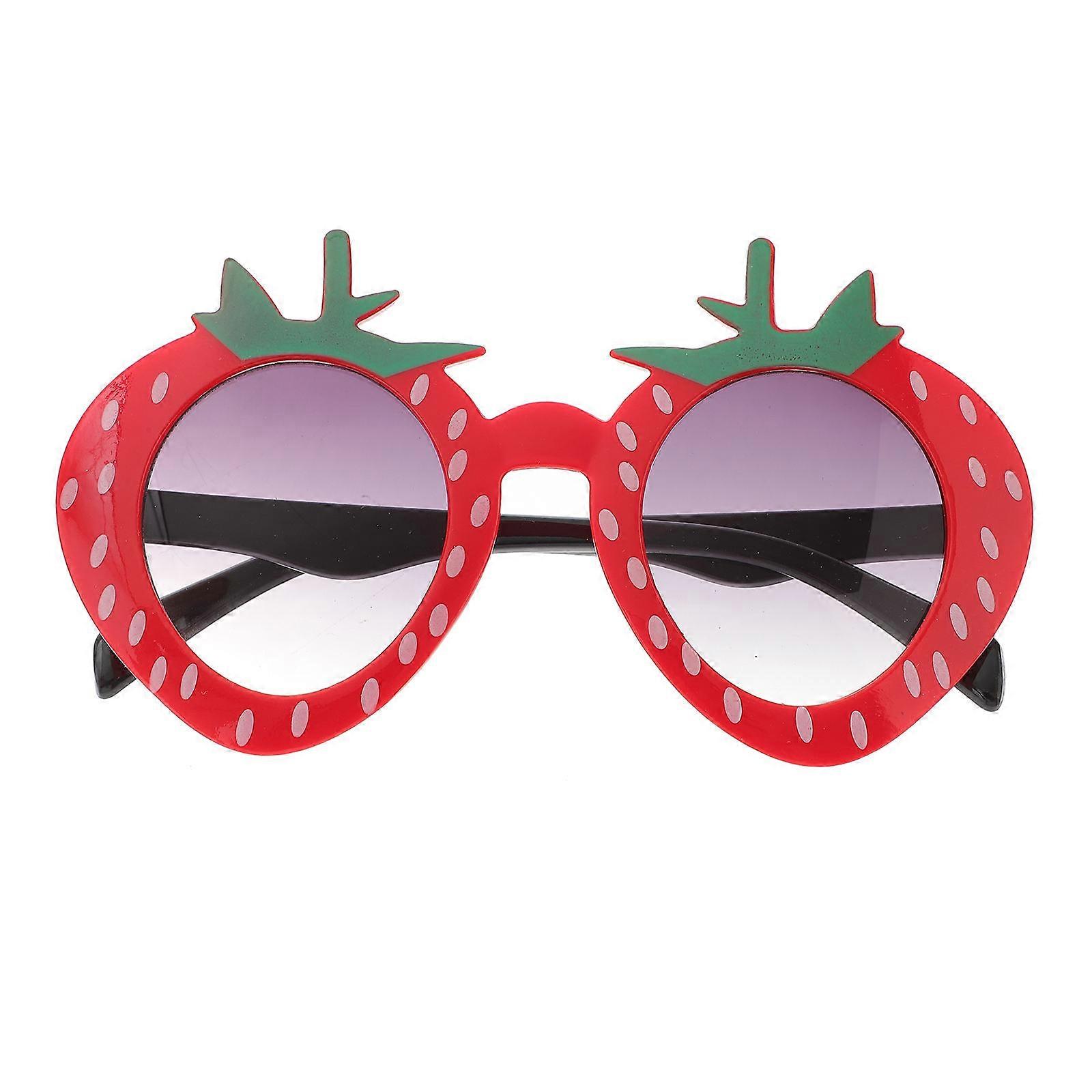 Red Plastic Strawberry Sunglasses for Party Use with Comfortable Fit and Durable Design 1pc