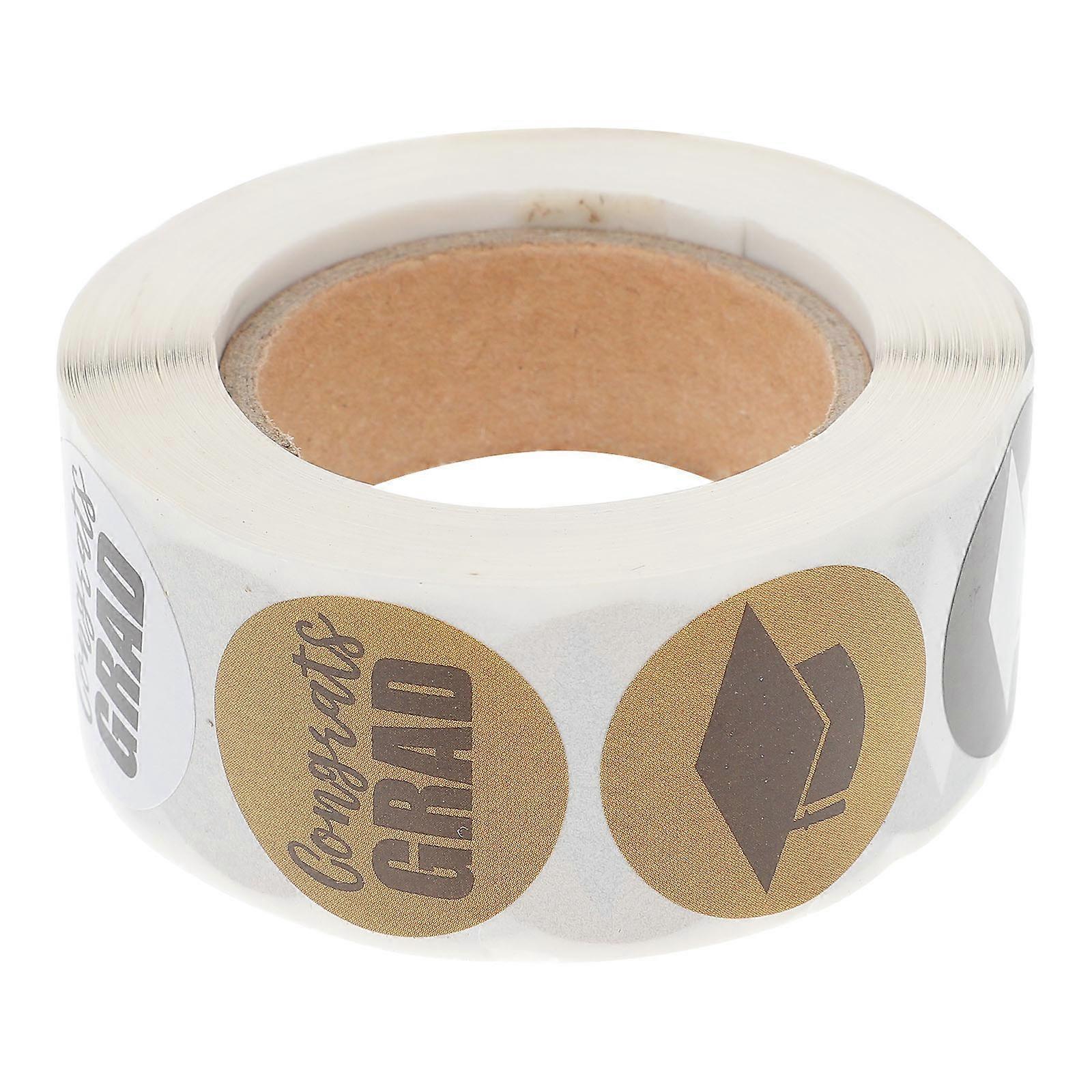 Round Graduation Pattern Self Adhesive Seal Stickers 1 Roll for DIY Crafts, Envelopes, Labels, and Party Supplies