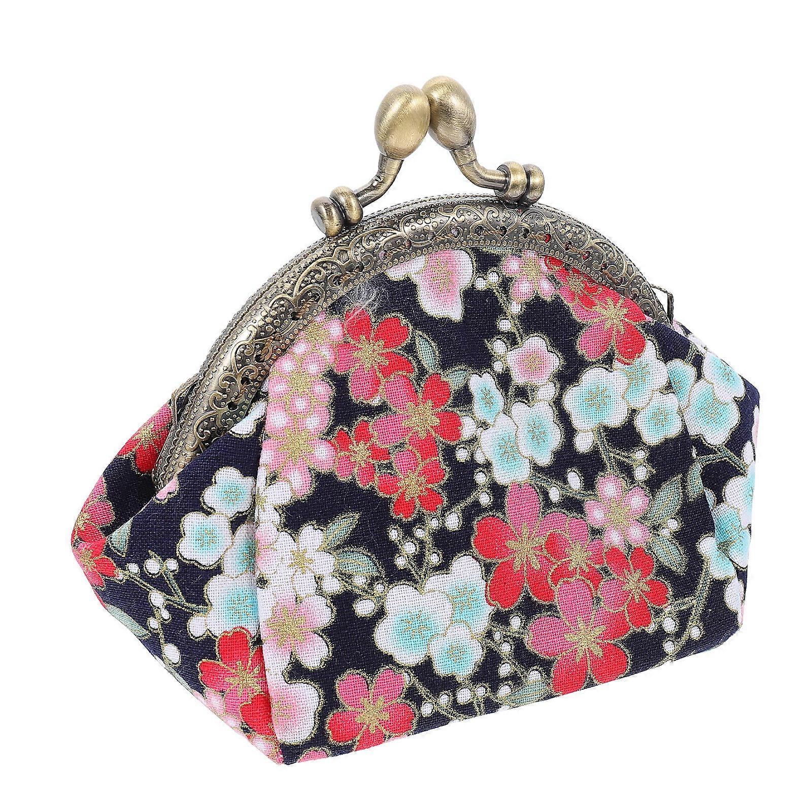 Retro Style Handbag for Women – Compact Cloth Pouch with Key Holder, Multi Functional Storage for Daily Use, School, Shopping & Work – Black