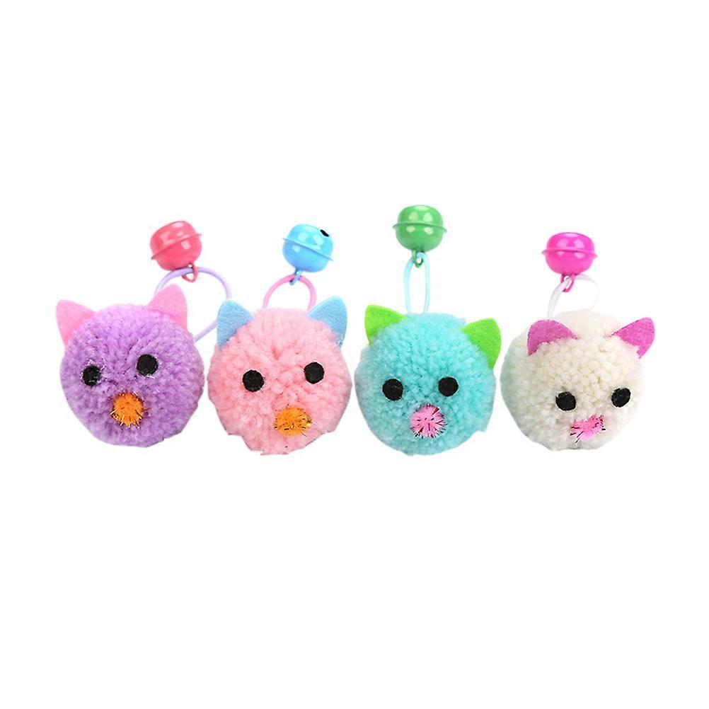 4pcs Cat Interactive Plush Cartoon Mouse Toy with Bell for Engaging Play and Natural Instinct Stimulation