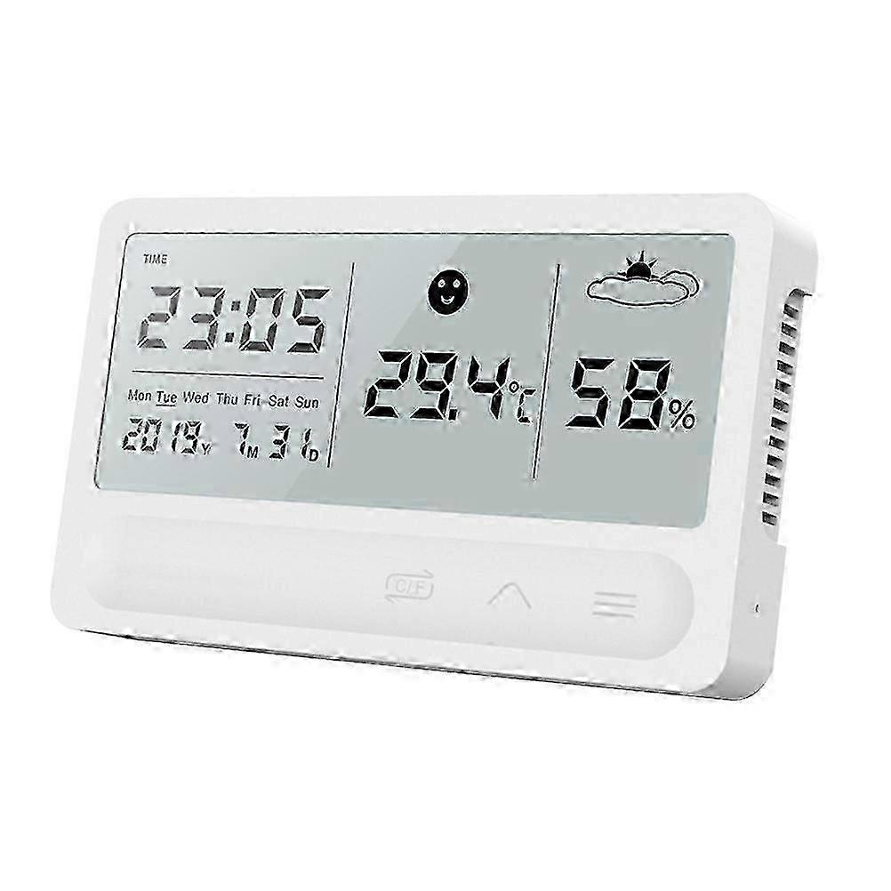 Humidity Gauge Indoor Digital Temperature Meter Temperature Humidity Meter Temperature Meter Digital Humidity Meter125*74*17mmWhite SZRH A-J