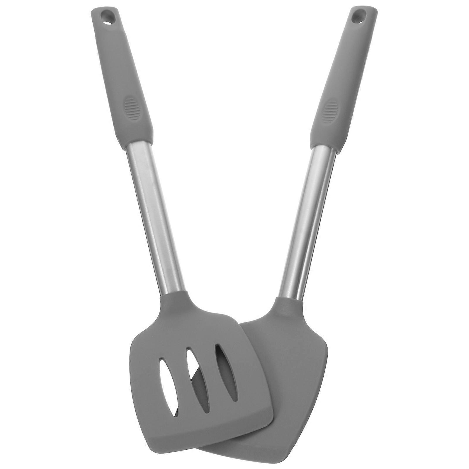 Silicone Wok Spatula Smooth Edges Slotted Spatula Set Baking Frying 1Set