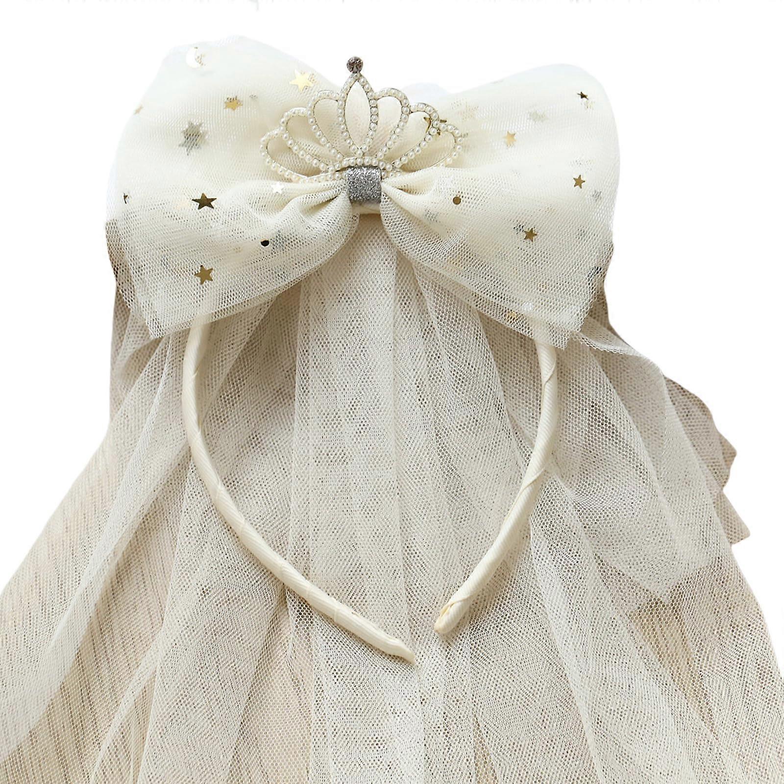 Comfortable headband with bow and mesh fabric, for birthday parties, headwear for children aged 1–8 years for costume events.