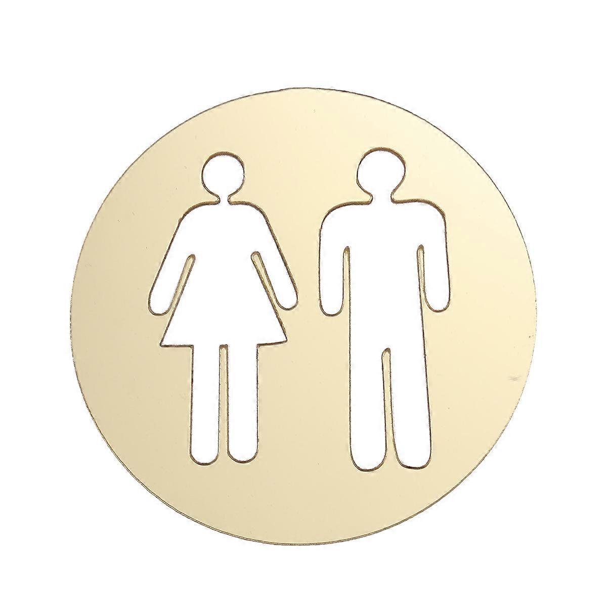 Restroom Sign Sticker Durable Use Public Toilet 1Set